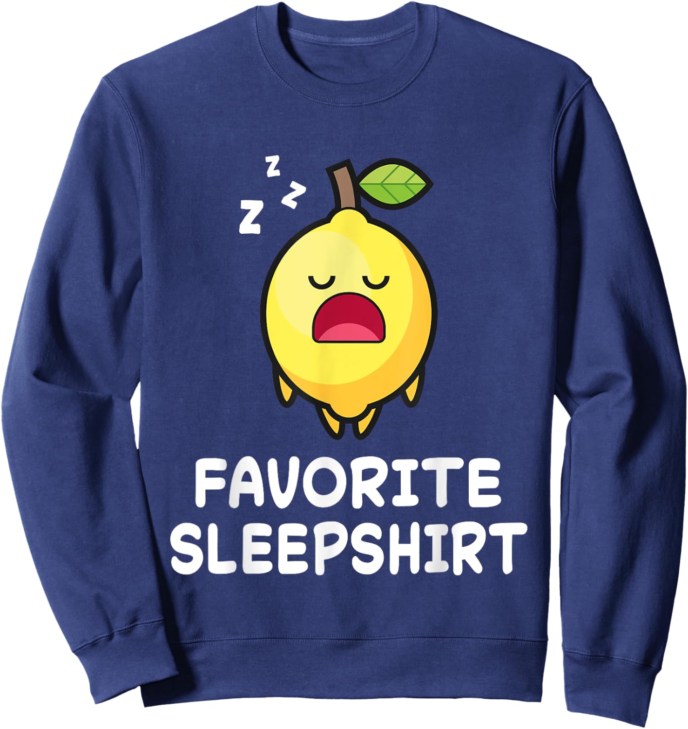 Lemon Lemons Nap Sleeping Sleep Pajama Nightgown Sweatshirt - Sweatshirt | Navy