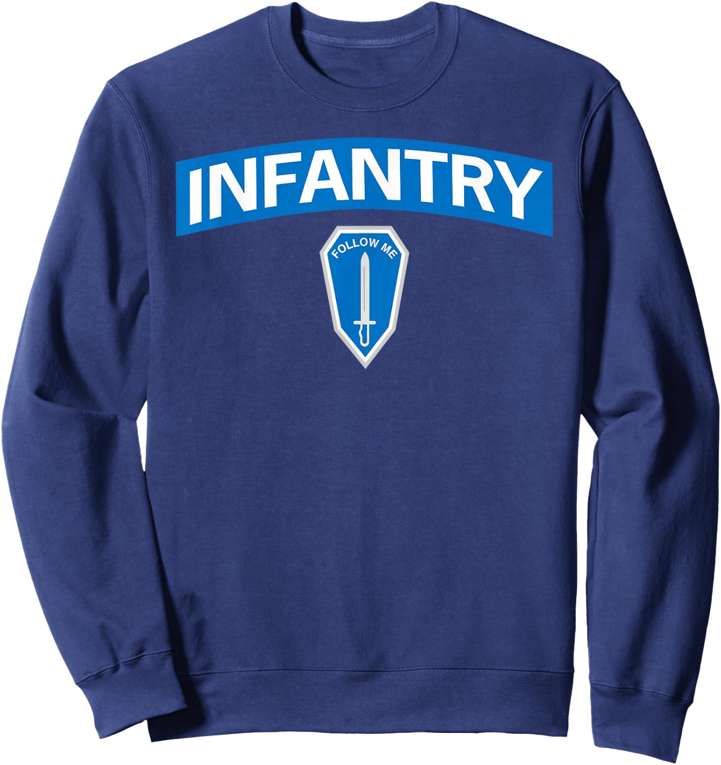 Infantry Blue - Follow Me Patch Sweatshirt - Sweatshirt | Navy