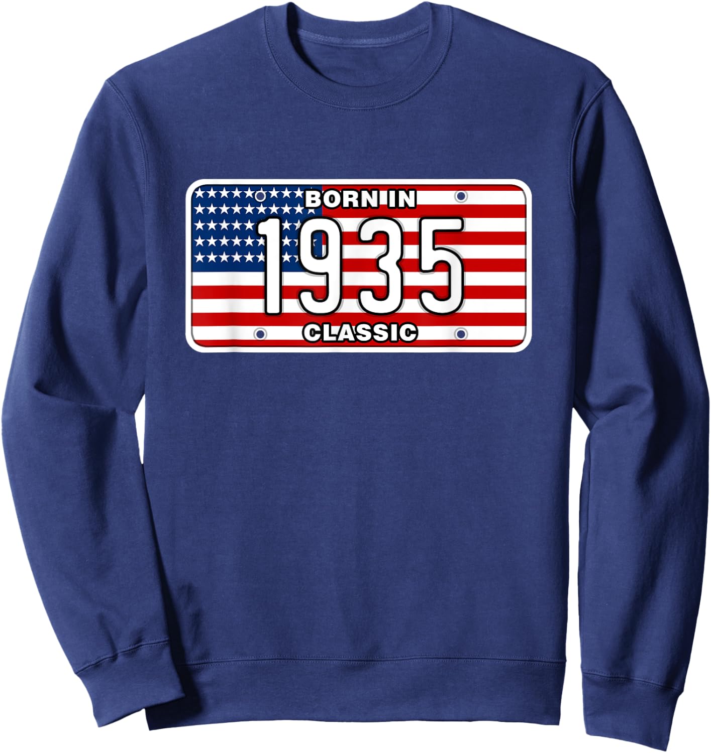 90 Year Old Vintage Classic Car 1935 90th Birthday Sweatshirt - Sweatshirt | Navy