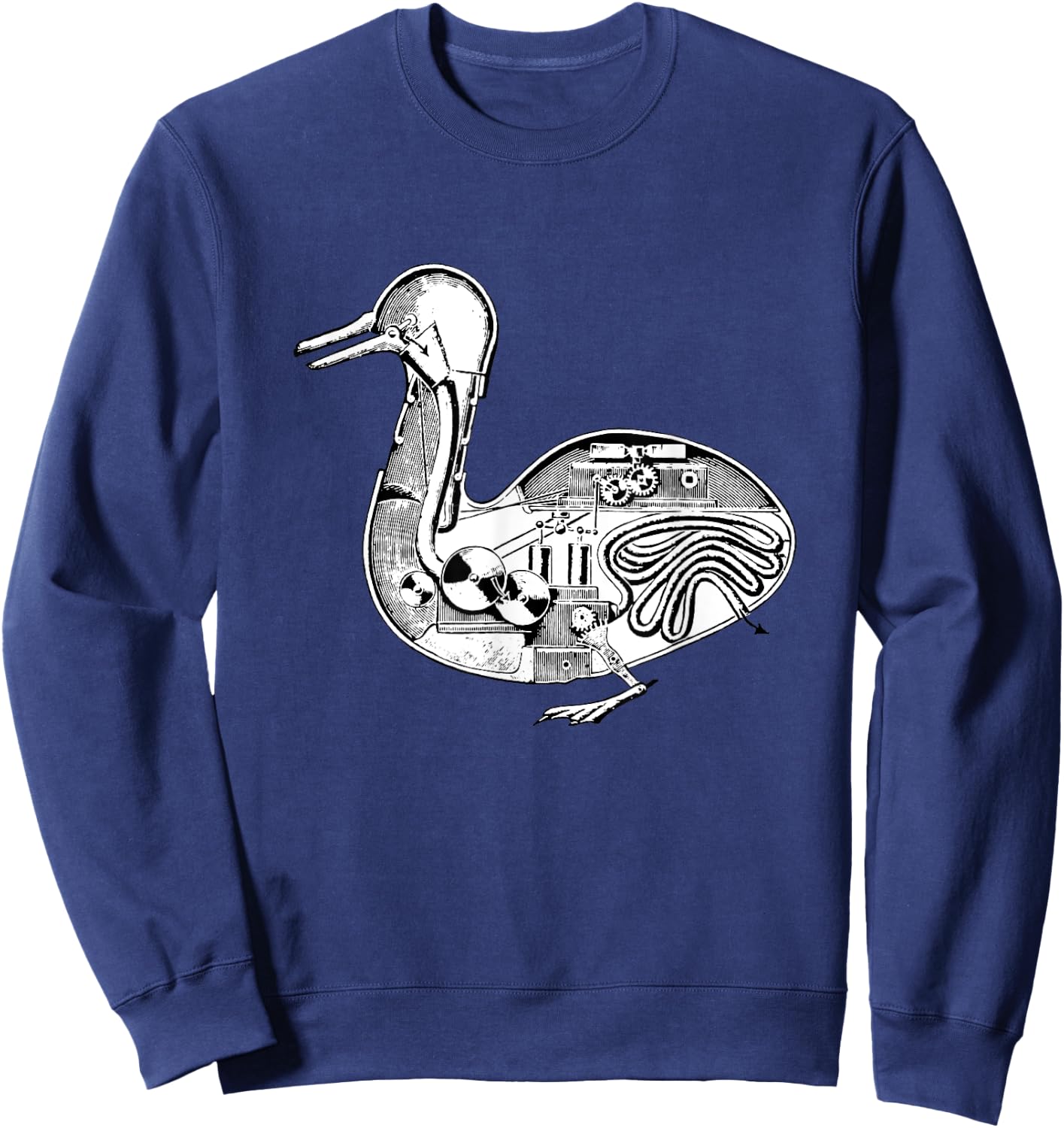Digesting Duck Automaton Blueprint Vaucanson Robot Nerd Sweatshirt - Sweatshirt | Navy