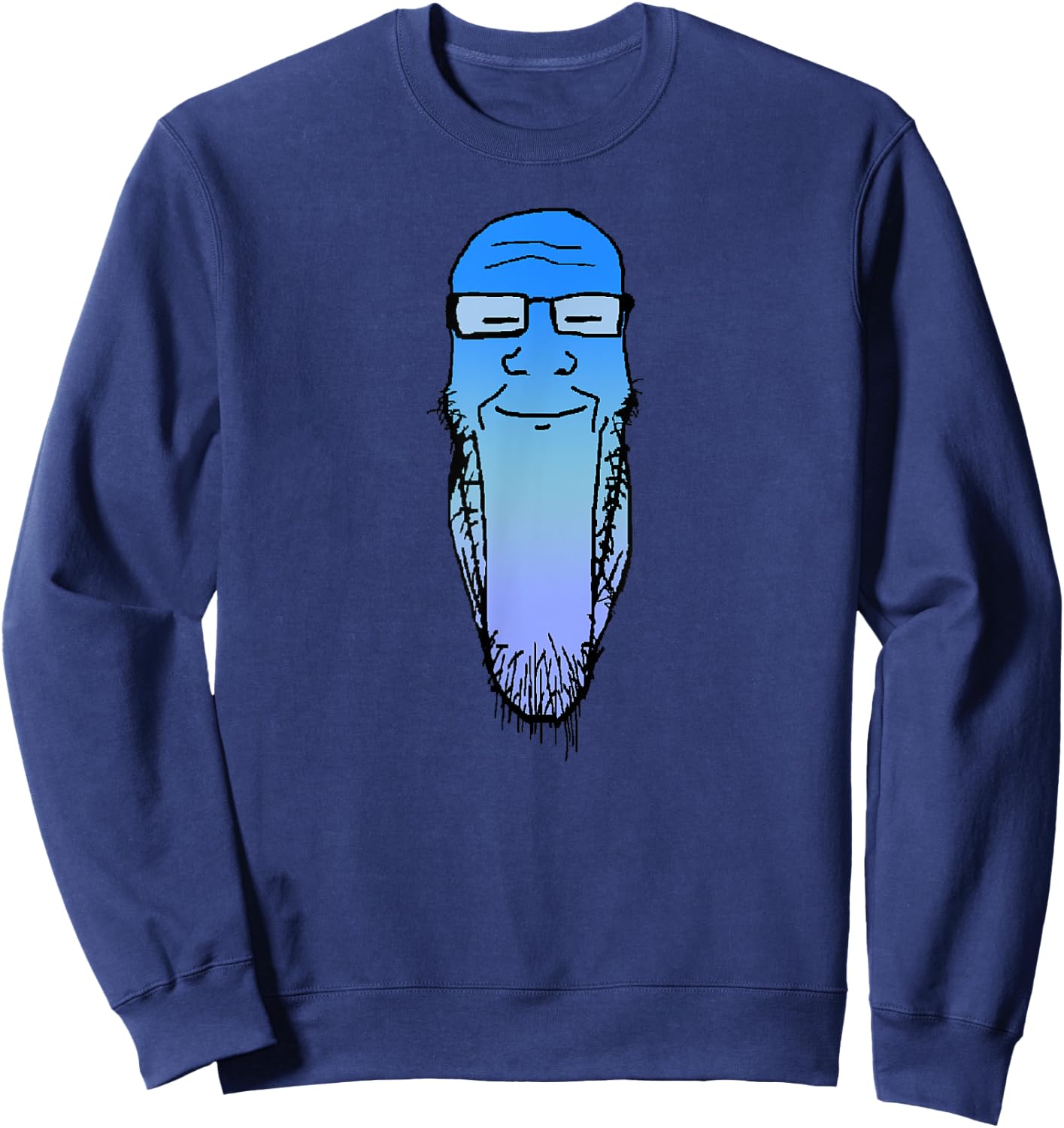 Soyjak Soy Wojak Soyboy Calm Meditation Meme Soyjack Plier Sweatshirt - Sweatshirt | Navy