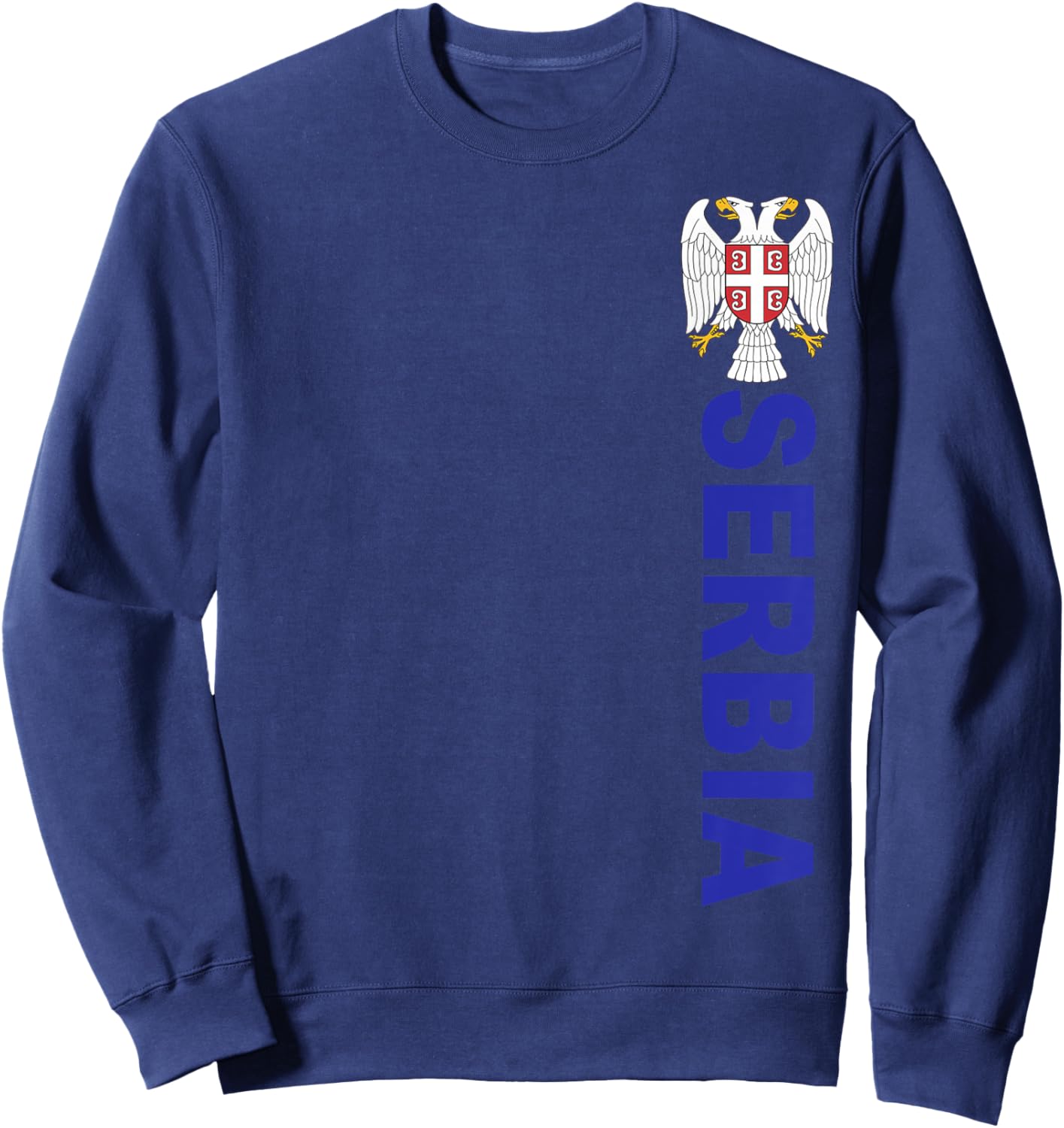 Serbian Double Eagle Emblem Sporty Sweatshirt - Sweatshirt | Navy