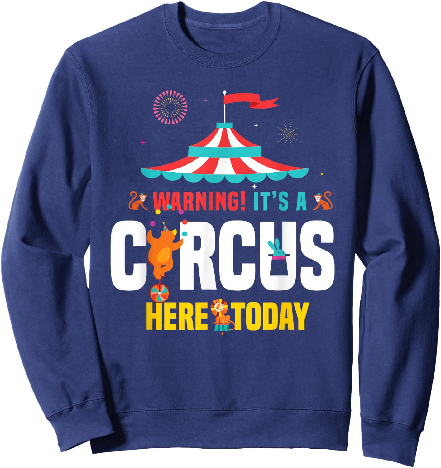 Zirkus Karnevals Geschenk Women's Circus Carnival Birthday Party - Black, Small, Short Sleeve, Classic Fit, Cotton, Polyester Sweatshirt - Sweatshirt | Navy