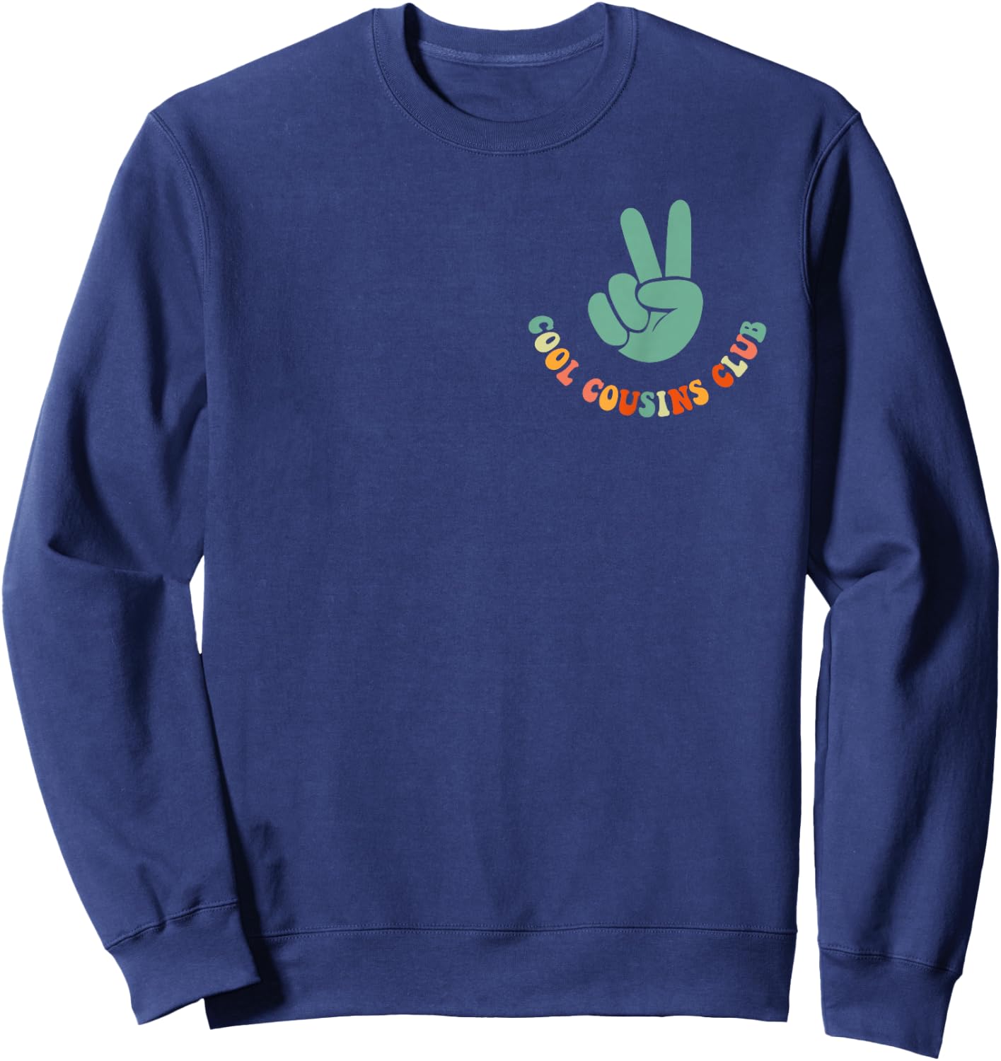Cool Cousin Club Retro Cousin Matching Family Crew 2 Sided Sweatshirt - Sweatshirt | Navy