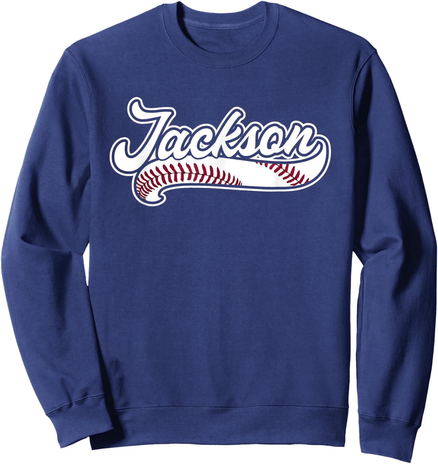 Jackson Funny Personalized Baseball Fan Birthday Name Gift Sweatshirt - Sweatshirt | Navy