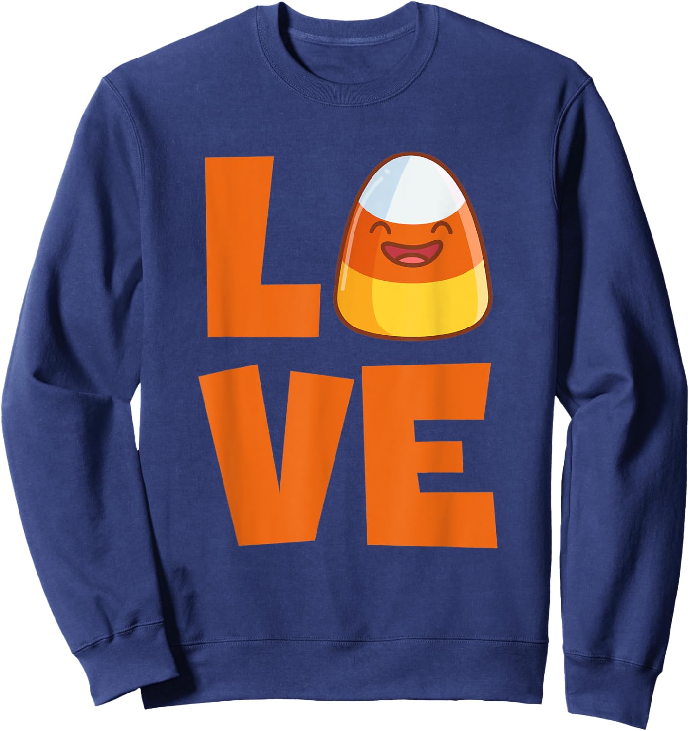 Love Candy Corn Cute Halloween Party Trick Or Treat Sweatshirt - Sweatshirt | Navy