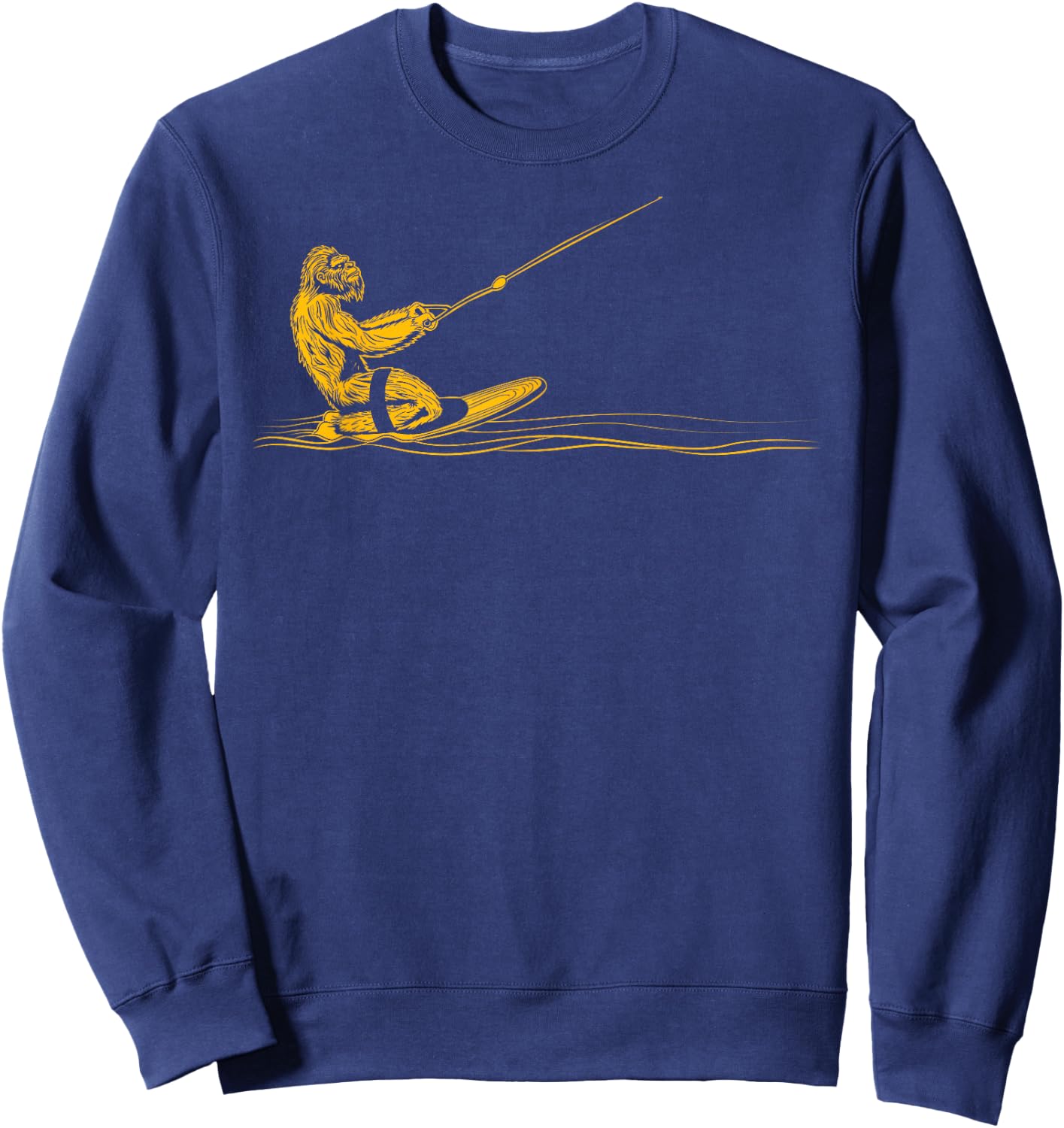Kneeboarding Funny Bigfoot Kneeboarder Sweatshirt - Sweatshirt | Navy