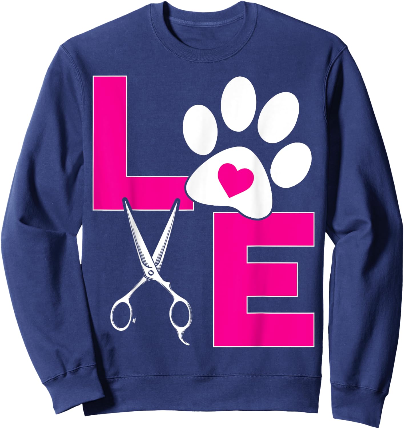 Cute Dog Groomer Funny Dog Grooming Love Christmas Men Women Girls Kids Sweatshirt - Sweatshirt | Navy