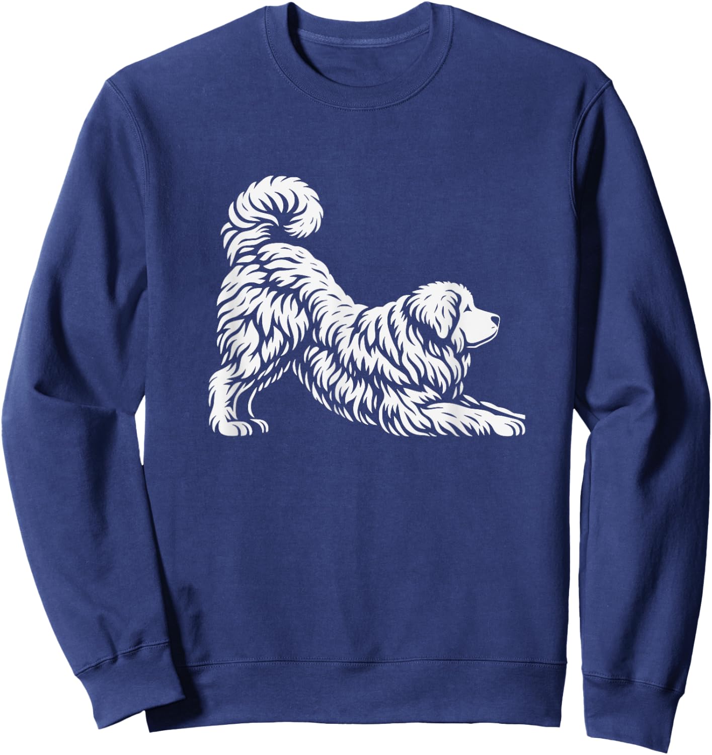 Great Pyrenees Dog Yoga Pose Graphic Design Sweatshirt - Sweatshirt | Navy