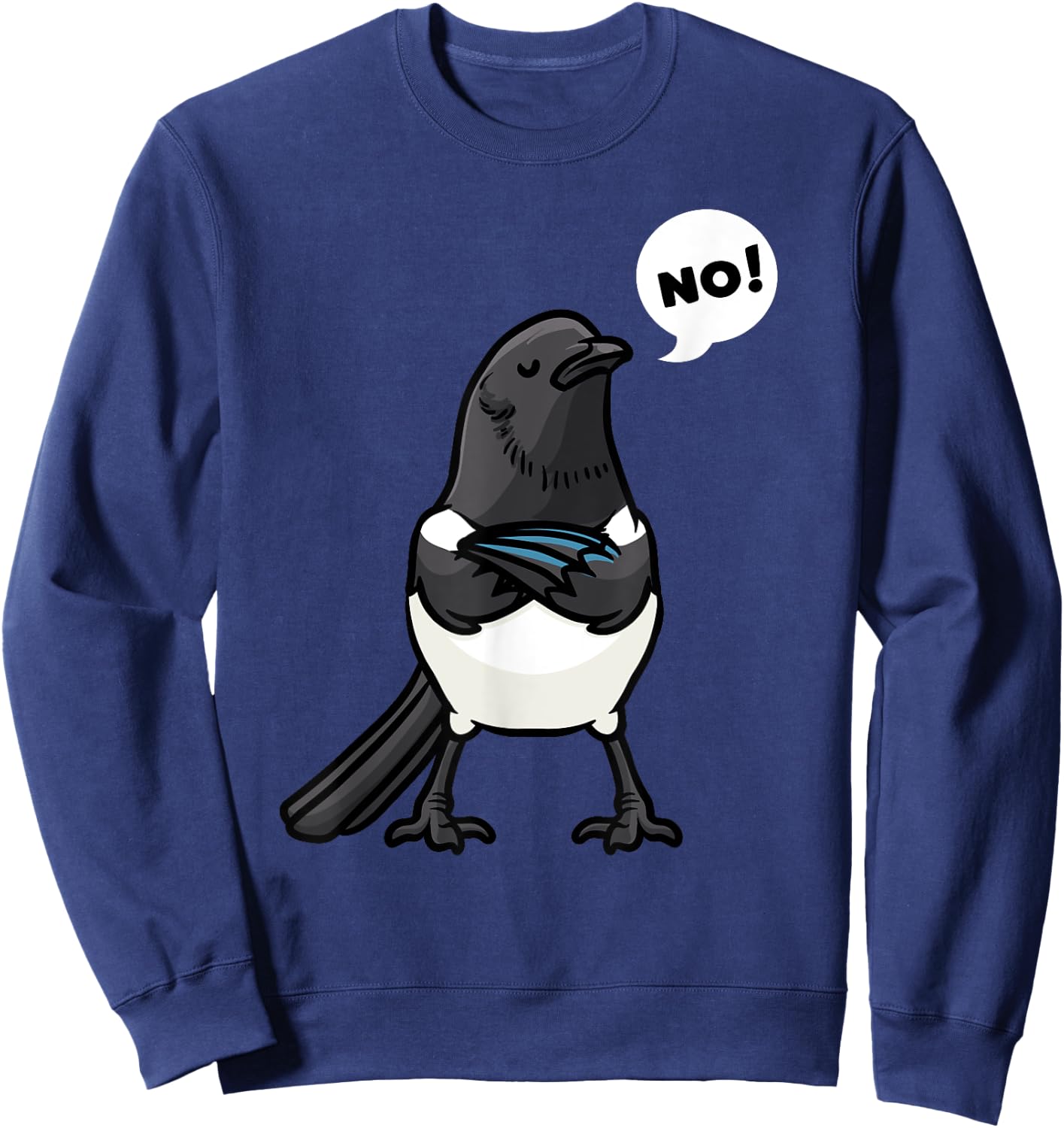 Eurasian Magpie Bird Common Magpie Sweatshirt - Sweatshirt | Navy