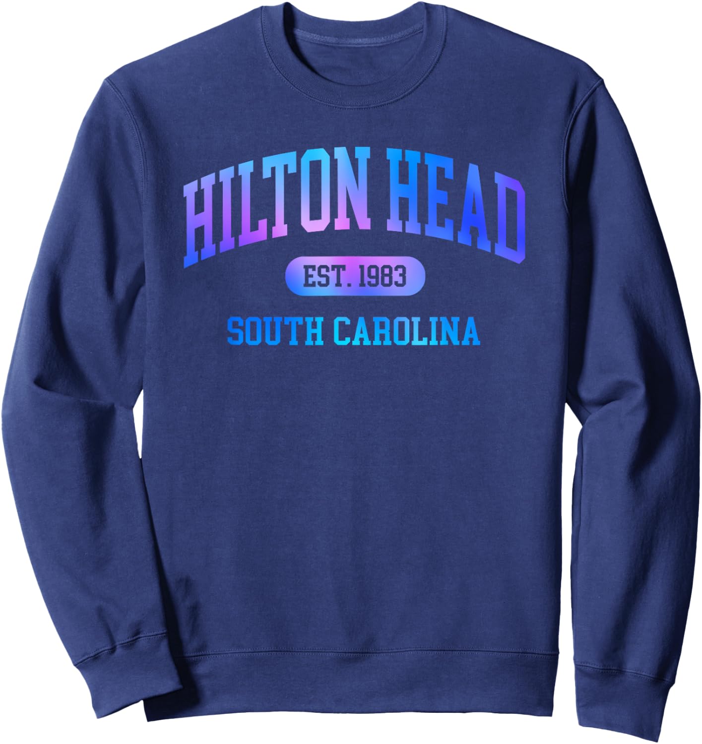 Hilton Head South Carolina Colorful Retro Throwback Girls Sweatshirt - Sweatshirt | Navy