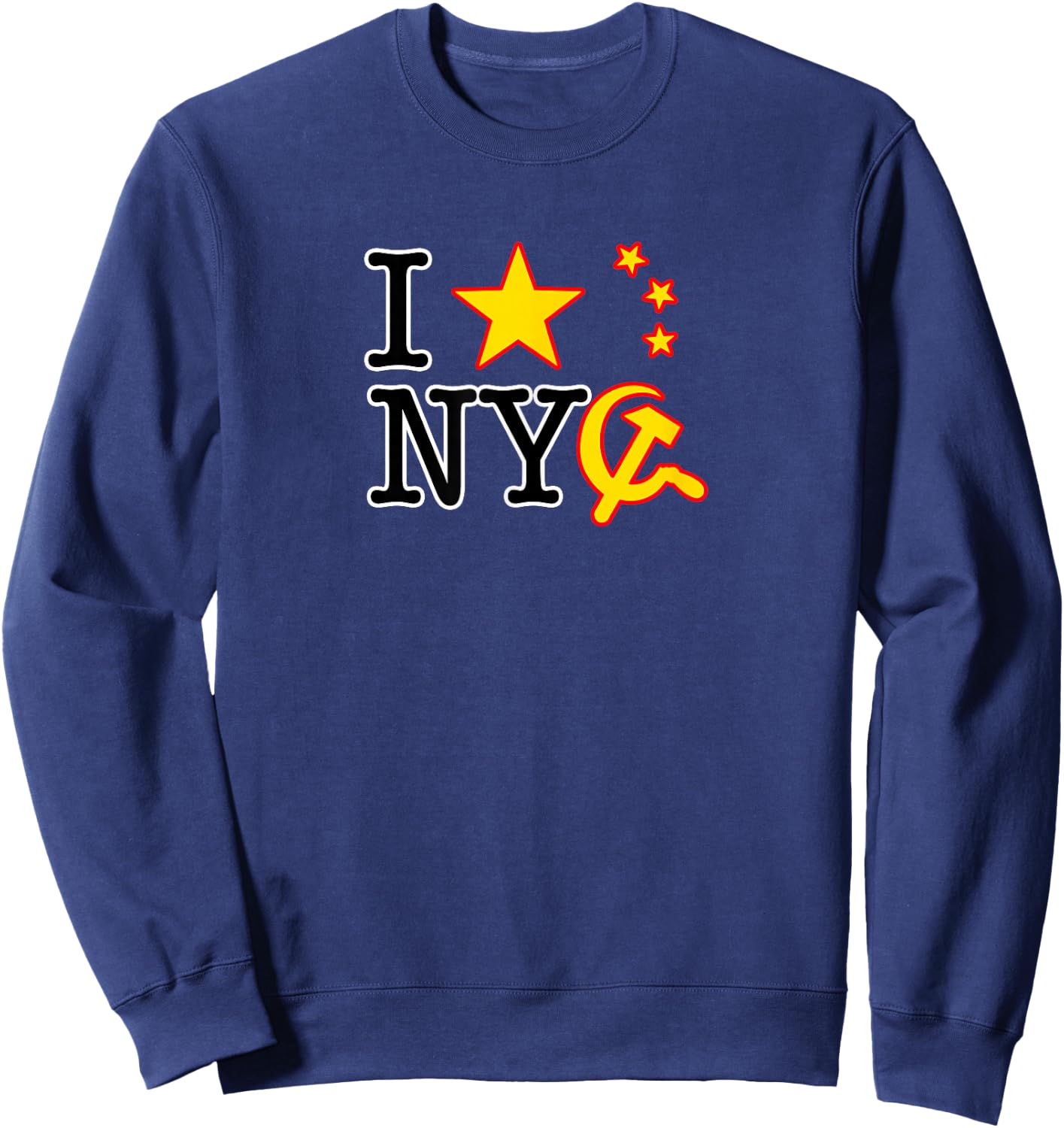 I Heart NYC - Love Socialist Hammer & Sickle Star Design Sweatshirt - Sweatshirt | Navy
