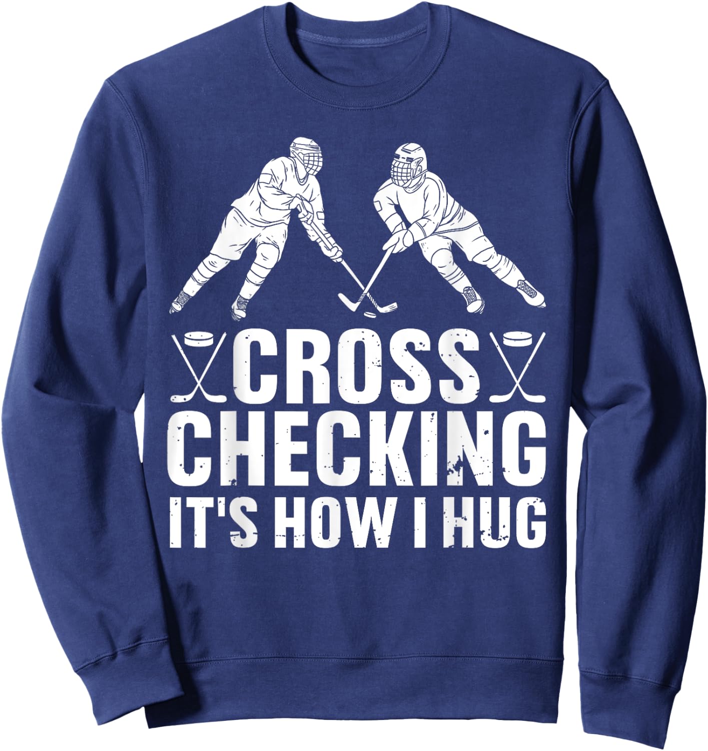 Cool Ice Hockey Art Men Women Boys Field Ice Hockey Lover Sweatshirt - Sweatshirt | Navy