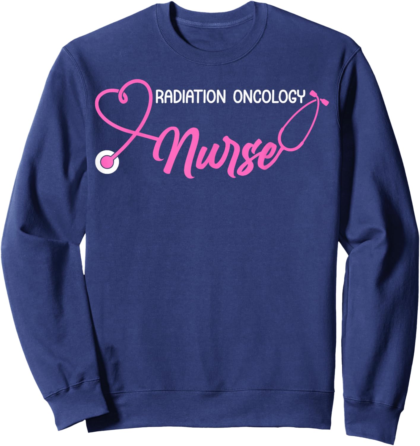Radiation Oncology Nurse Appreciation - Adults Nurse Themed - Black, Small - Short Sleeve Sweatshirt - Sweatshirt | Navy