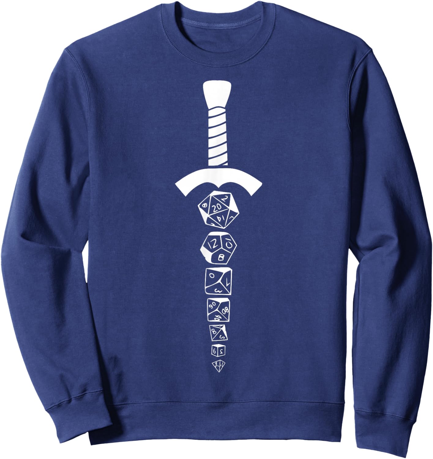 Dice Sword - Roleplaying RPG Tabletop Adventure Dice Roll Sweatshirt - Sweatshirt | Navy