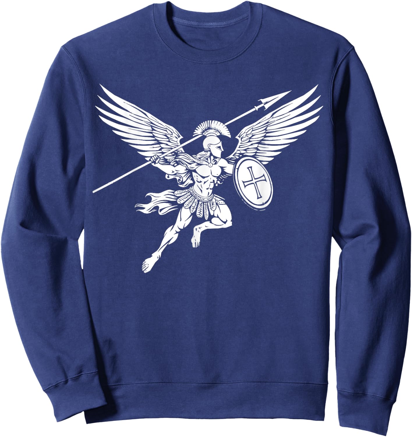 Archangel Catholic Religion Christianity Guardian Angel Sweatshirt - Sweatshirt | Navy