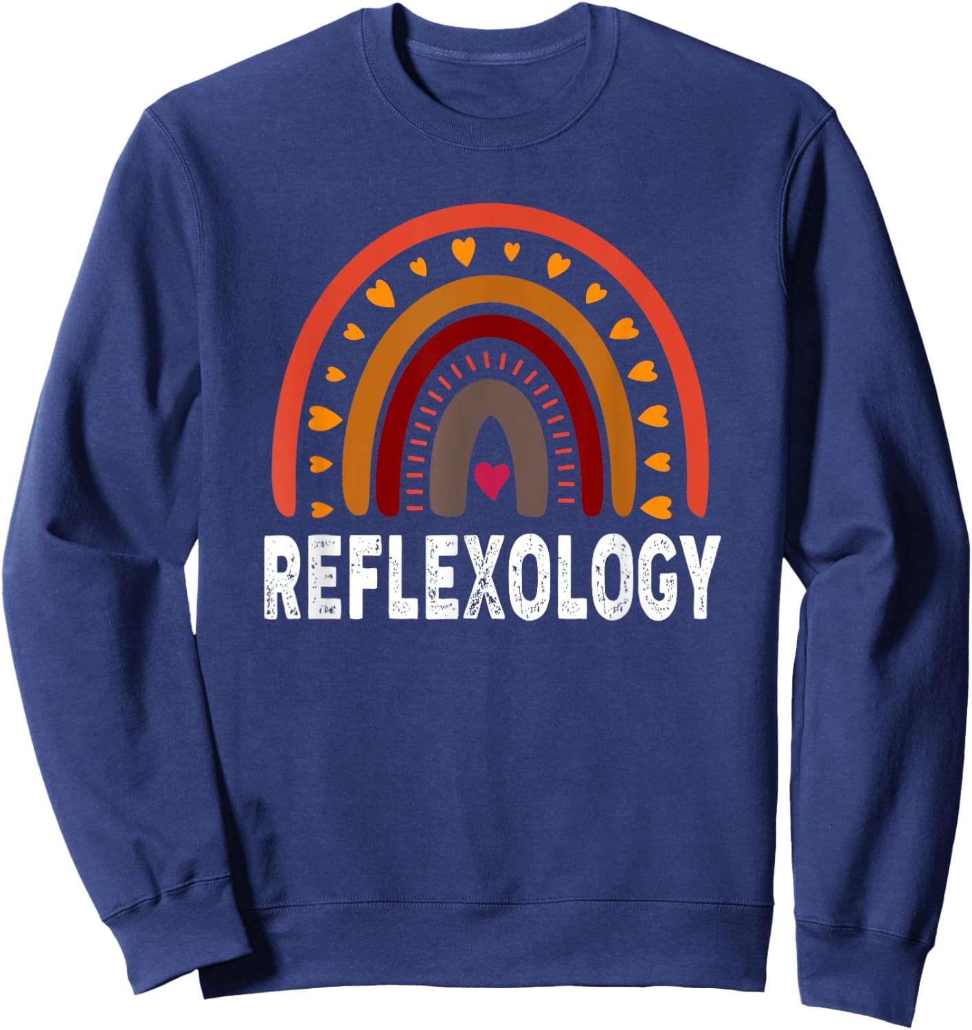 Reflexology Colorful Rainbow Design for Therapists Sweatshirt - Sweatshirt | Navy