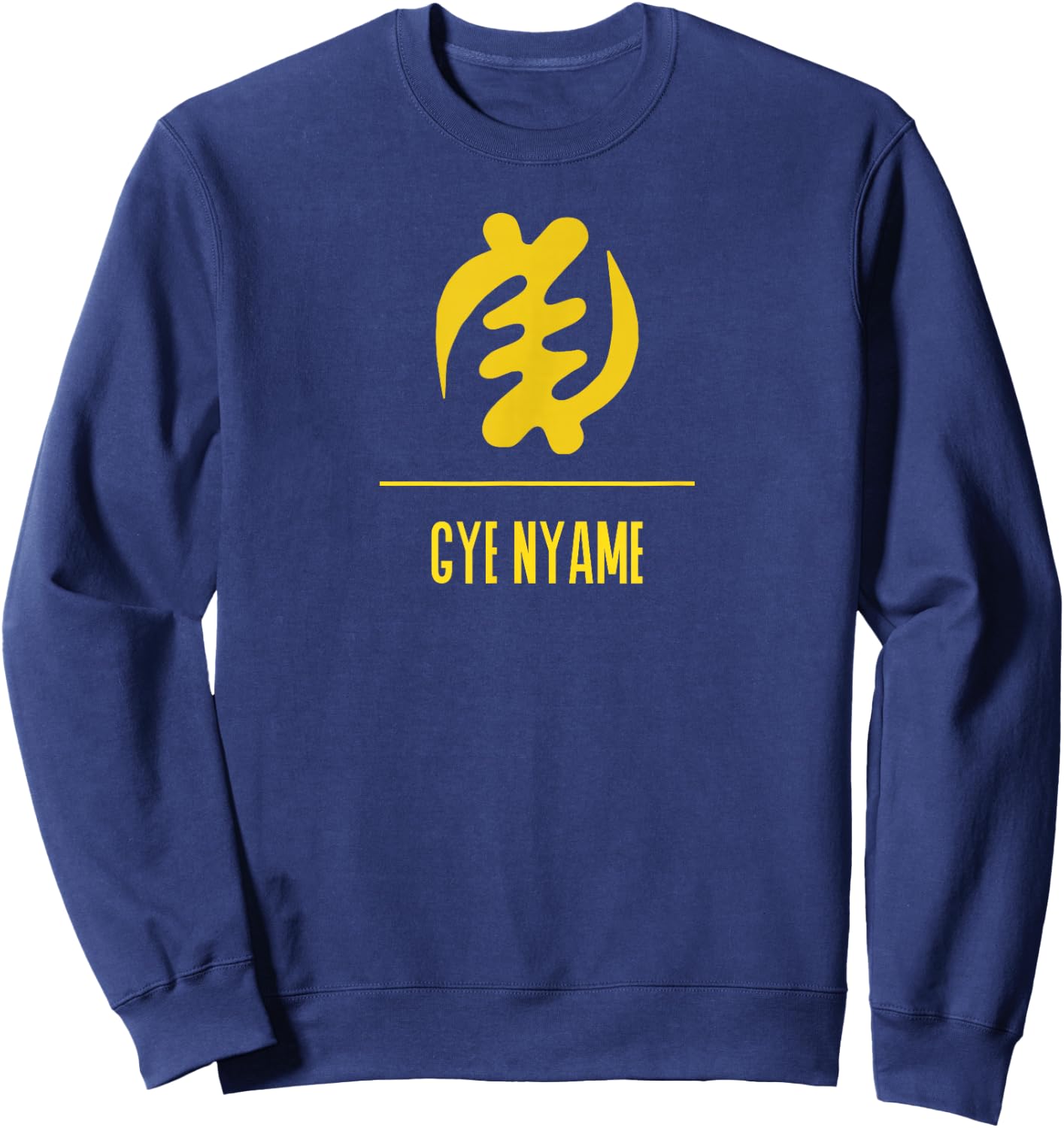Adinkra Symbol | GYE NYAME Black Pride Graphic Sweatshirt - Sweatshirt | Navy