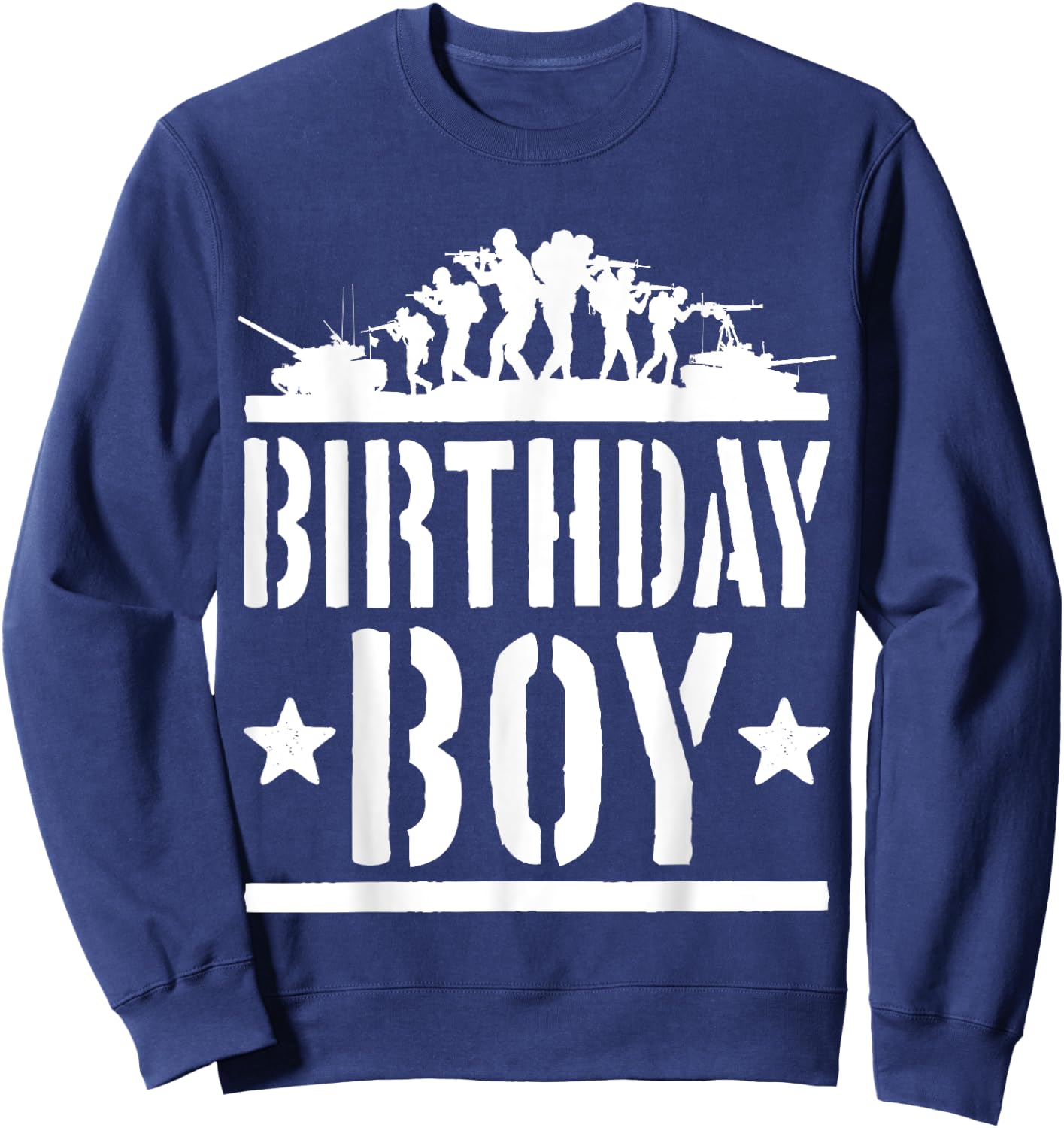 Birthday Boy Army Party Kids Present Military Fan Child Sweatshirt - Sweatshirt | Navy