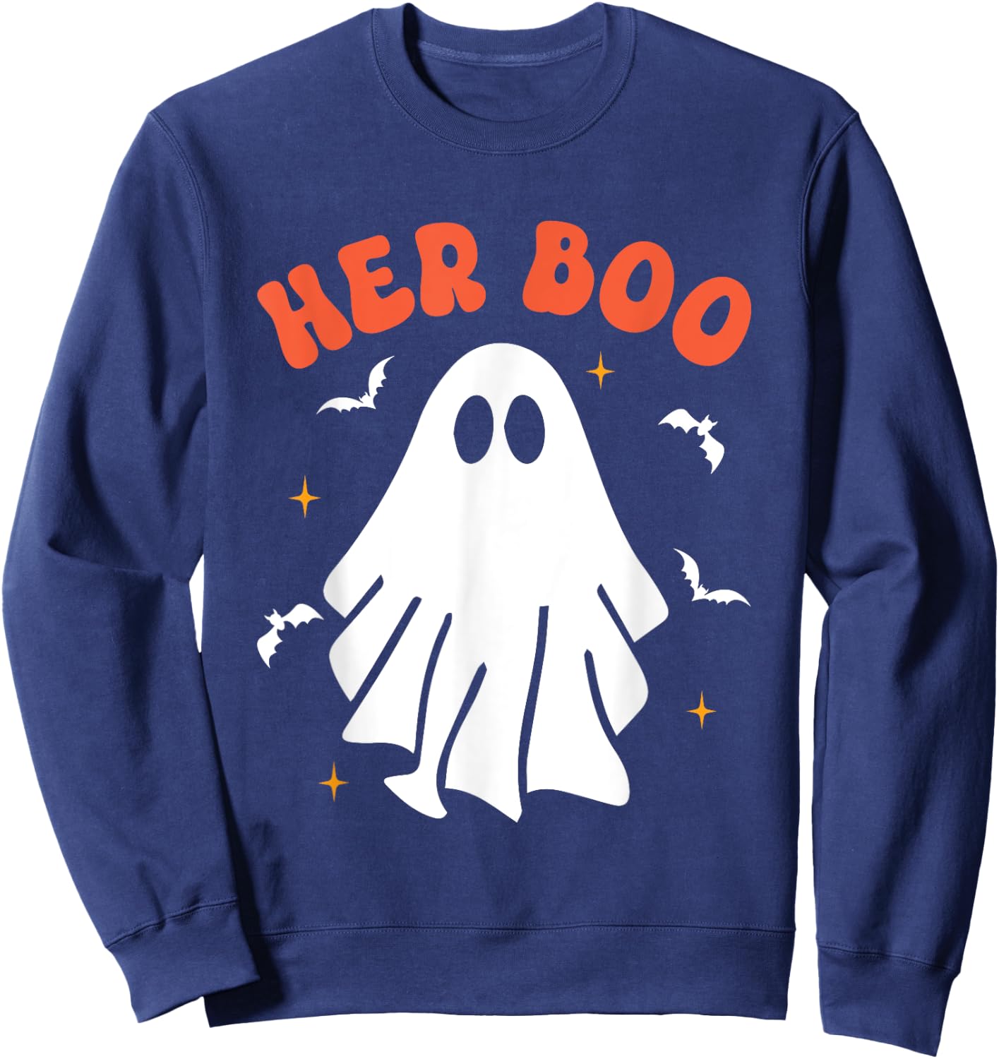 Her Boo & His Boo Funny Matching Halloween Pajama Couples Sweatshirt - Sweatshirt | Navy