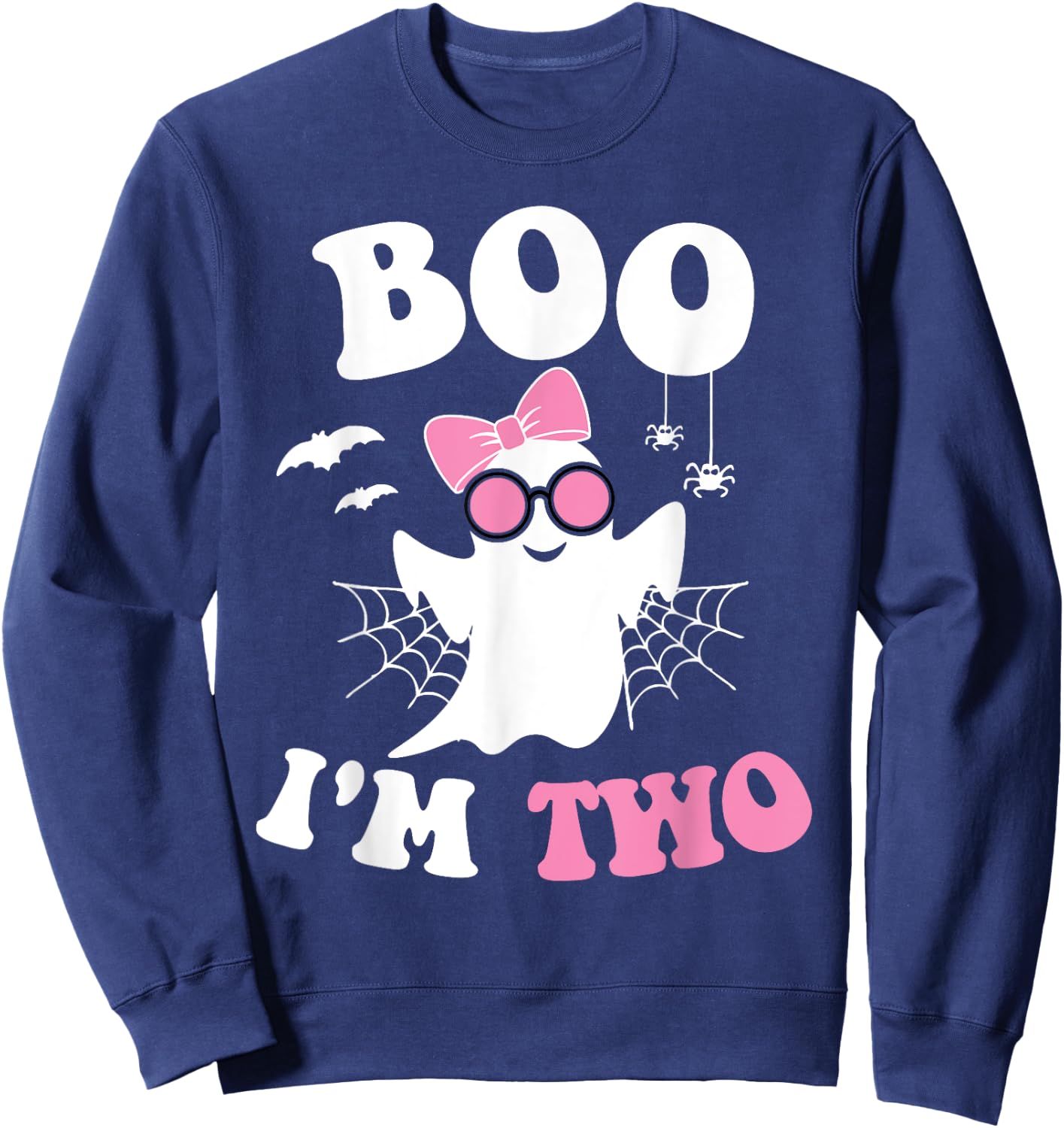 Boo I'm Two 2nd Birthday Halloween Birthday Ghost Groov Sweatshirt - Sweatshirt | Navy