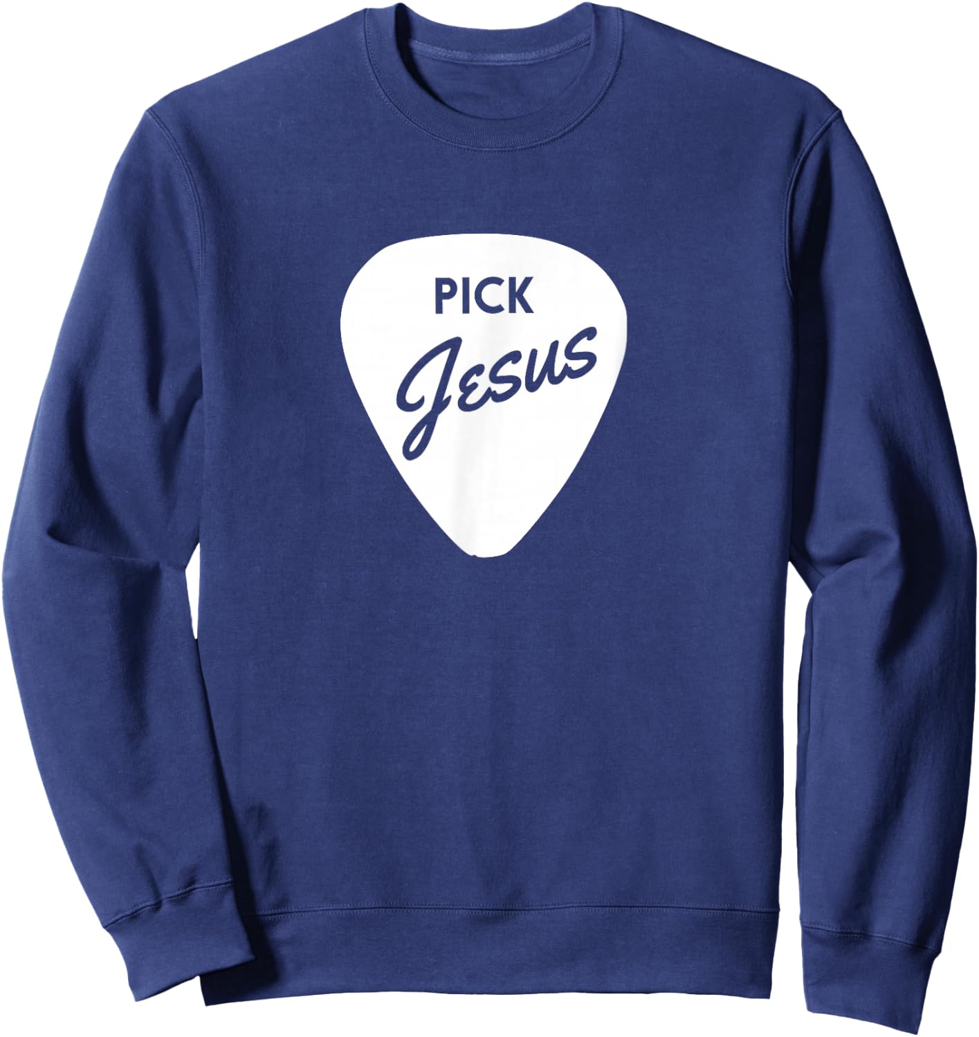ChristianiTees: Guitar Pick Jesus Sweatshirt - Sweatshirt | Navy