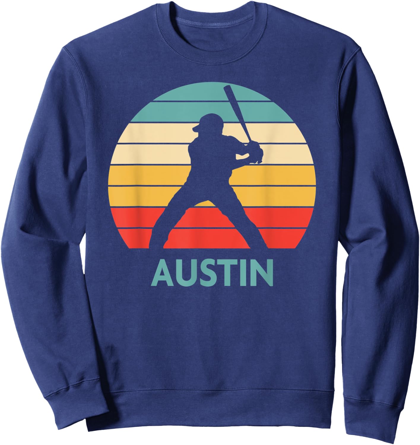 Austin Name Gift Personalized Baseball Sweatshirt - Sweatshirt | Navy