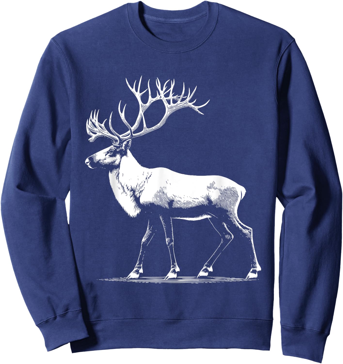 Caribou Dad Mom Lover - Monochromatic Caribou Sweatshirt - Sweatshirt | Navy