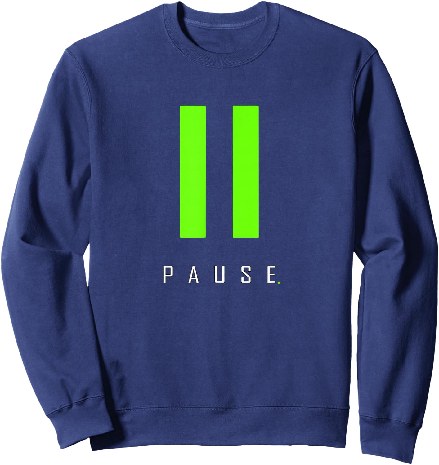 Green Color Pause. Green Graphic Sweatshirt - Sweatshirt | Navy