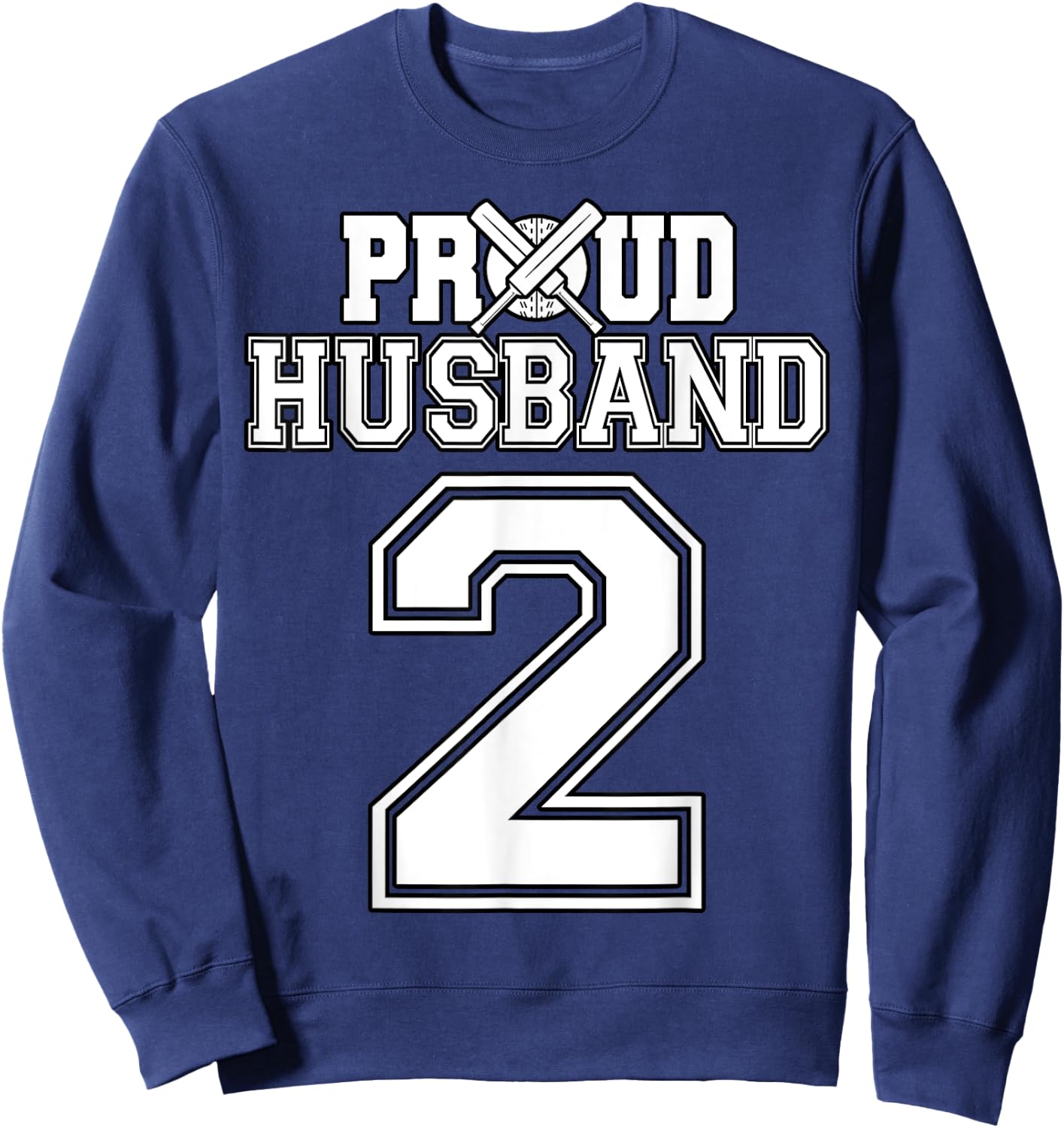 Proud Cricket Husband Number 2 Sweatshirt - Sweatshirt | Navy