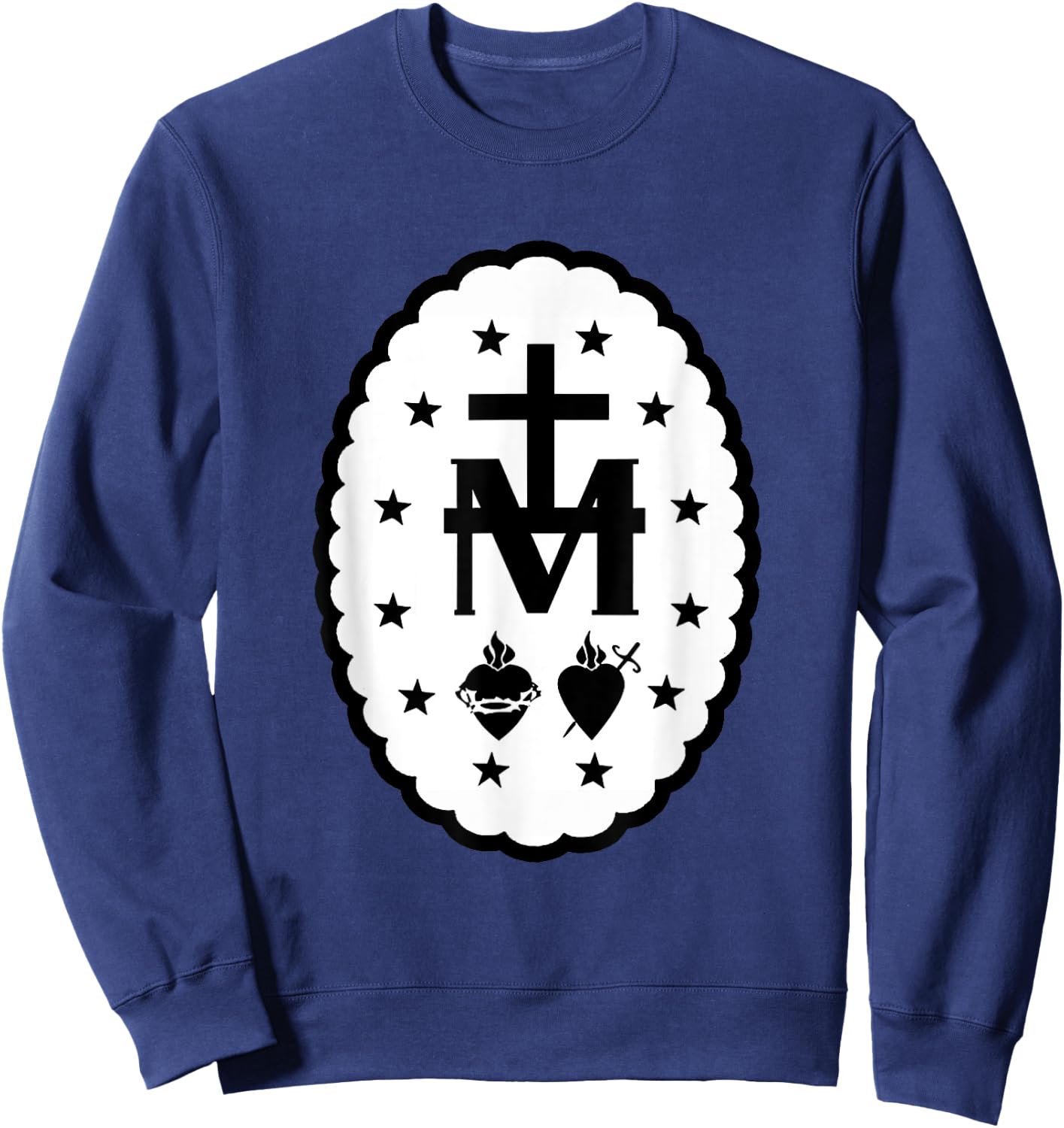 Immaculate Heart Of Mary Devotion Cross Symbol Sweatshirt - Sweatshirt | Navy
