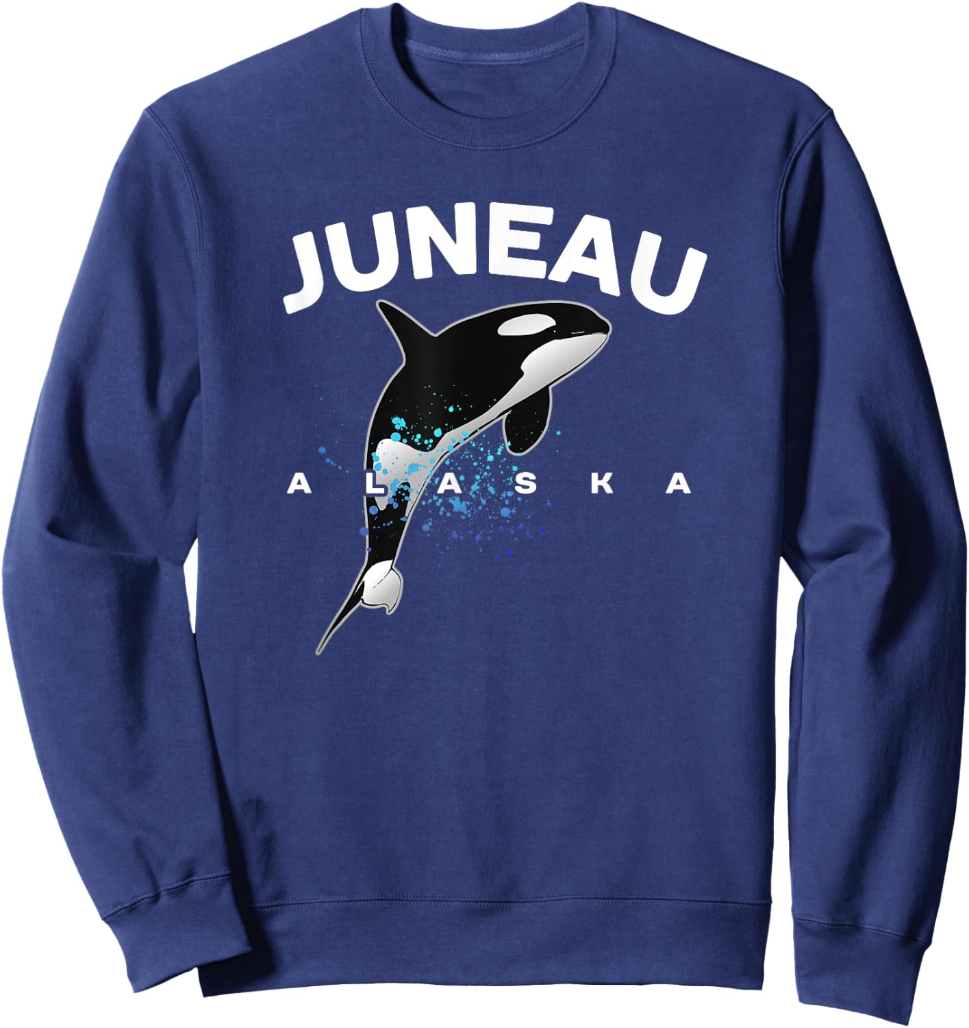 JUNEAU ALASKA Orca Killer Whale Watching Camping Vacation Sweatshirt - Sweatshirt | Navy