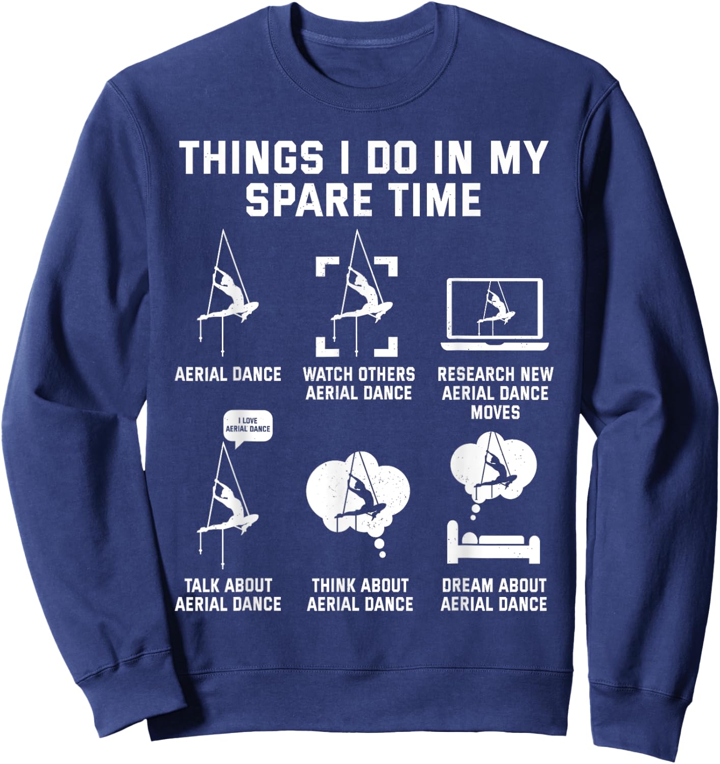 Aerialist Aerial Silks Acrobatics Air Yoga Sweatshirt - Sweatshirt | Navy