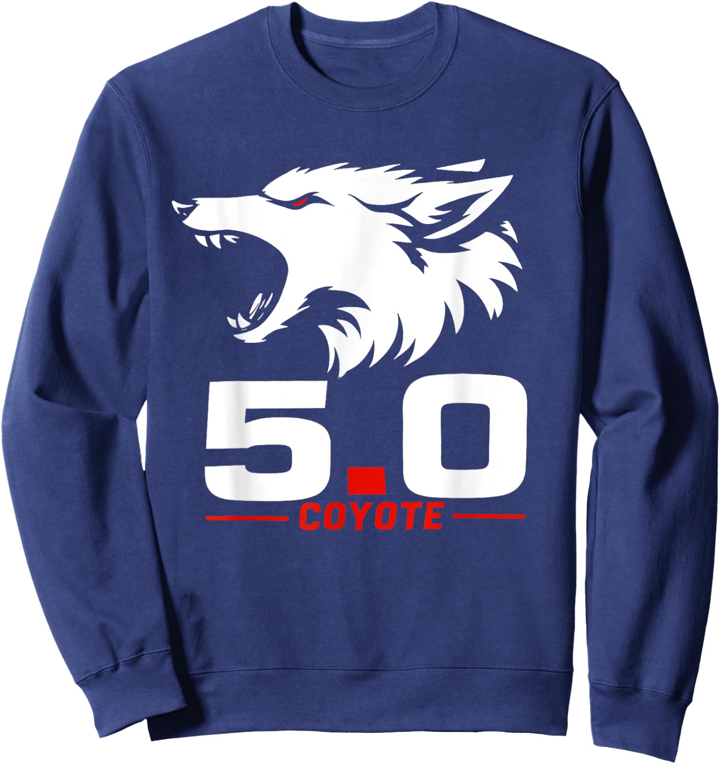 5.0 Coyote Distressed Gift For Adorable Animals Lovers Sweatshirt - Sweatshirt | Navy