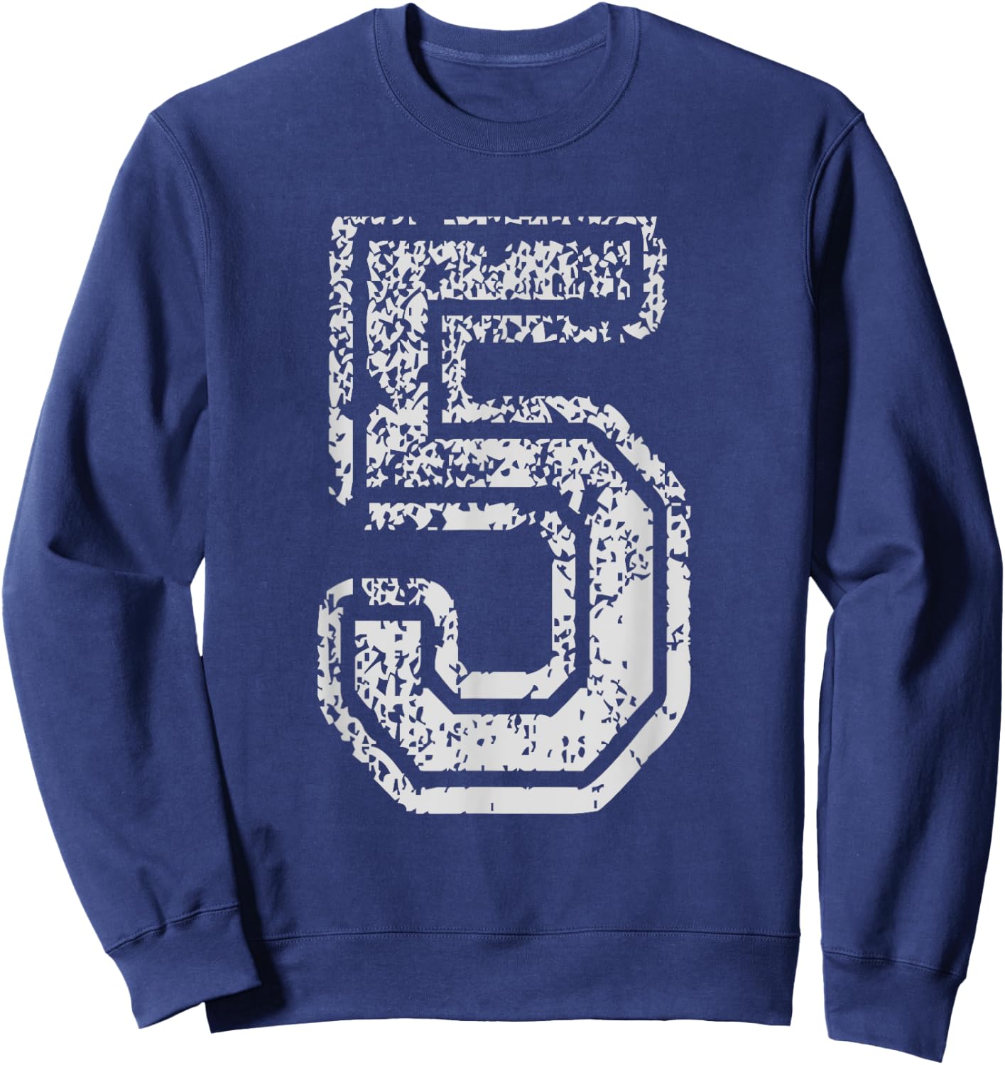 Team Jersey Uniforms Number 5 Five School Sports Birthdays Sweatshirt - Sweatshirt | Navy