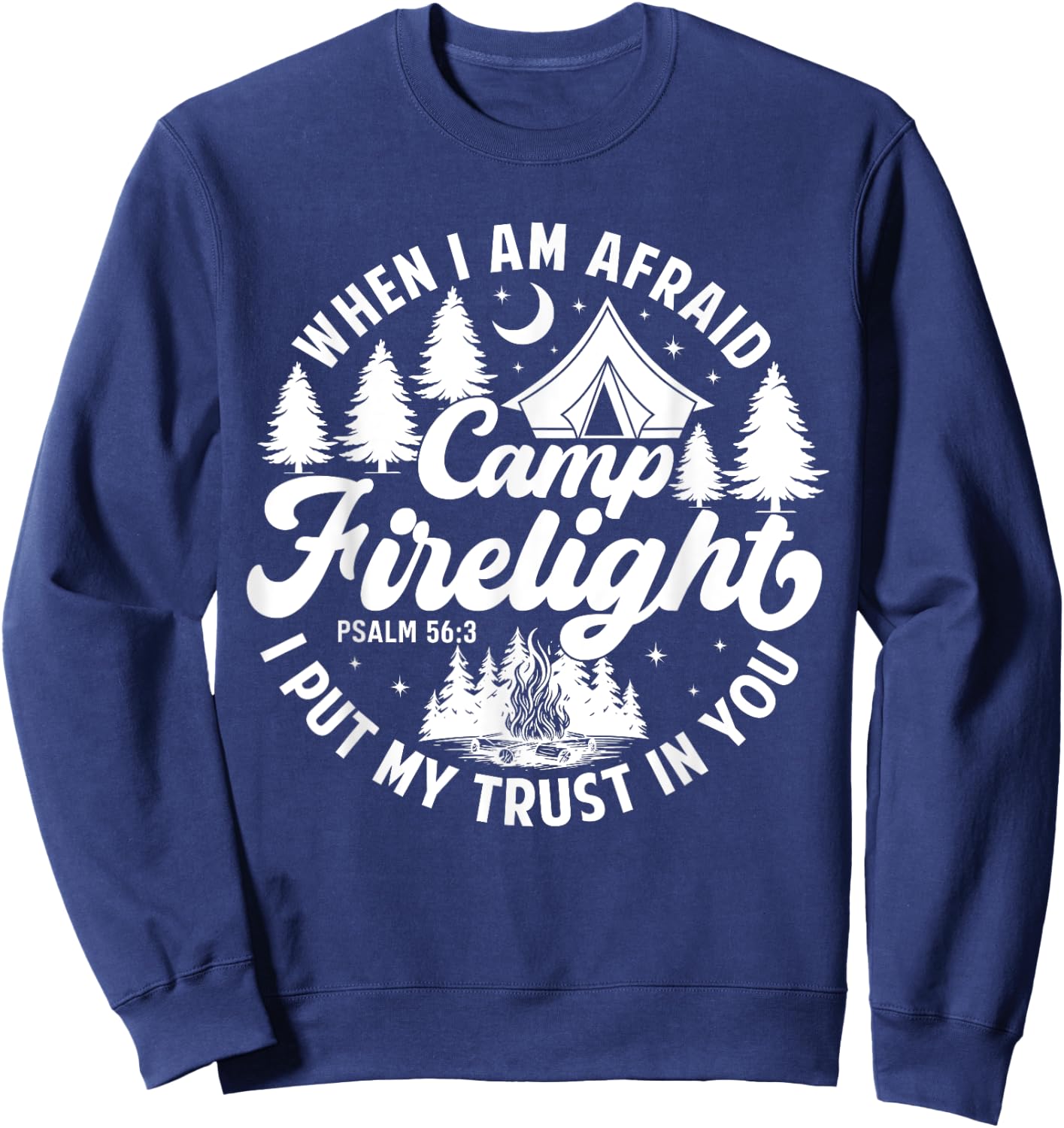 Camp Firelight Vacation Bible School Christian Summer Camp Sweatshirt - Sweatshirt | Navy