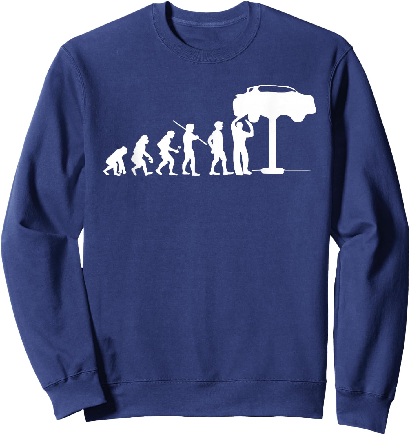 Evolution Mechanic Funny Automotive Technician Gift Sweatshirt - Sweatshirt | Navy