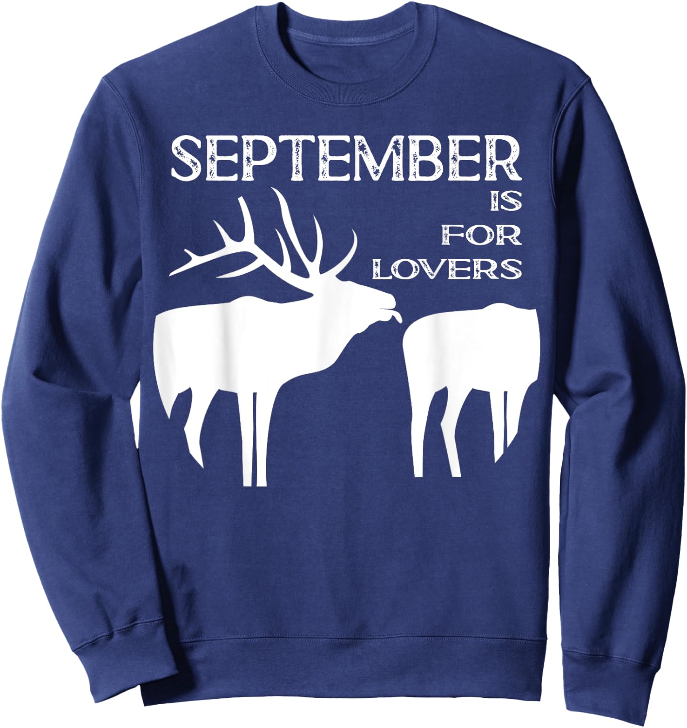 Funny Elk Hunter Vintage Distressed Gift Sweatshirt - Sweatshirt | Navy
