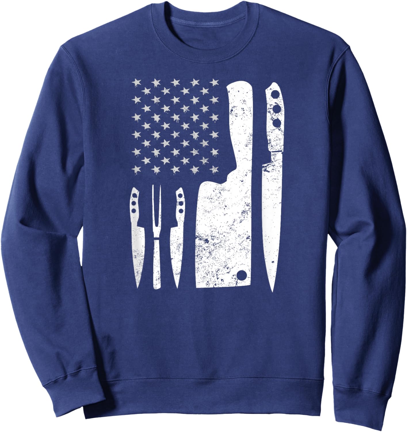 Cooking Chef Gifts & Chef Knife | Patriotic 4th of July US Flag Shirt - Men's Black Short Sleeve Classic Fit - Small Sweatshirt - Sweatshirt | Navy
