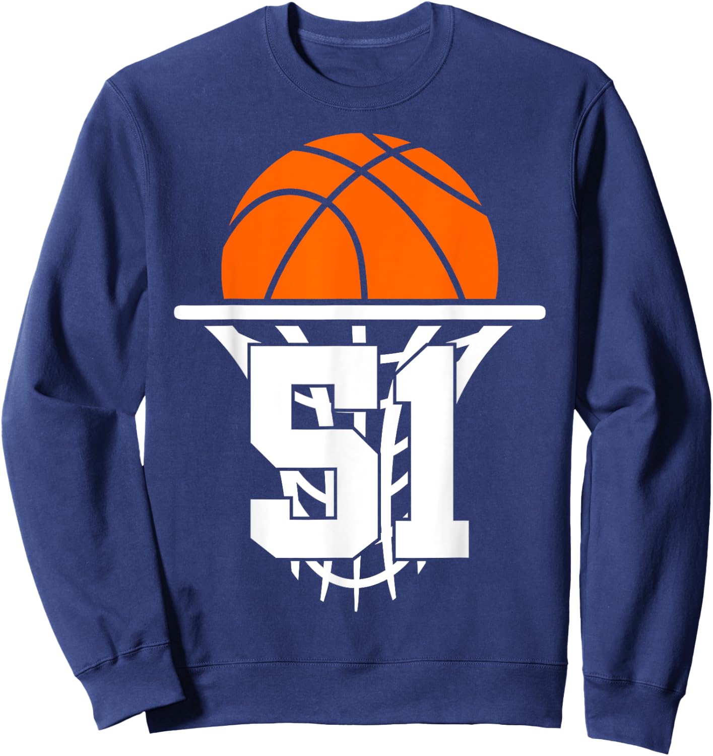 51 YEARS BASKETBALL 51st BIRTHDAY Sweatshirt - Sweatshirt | Navy