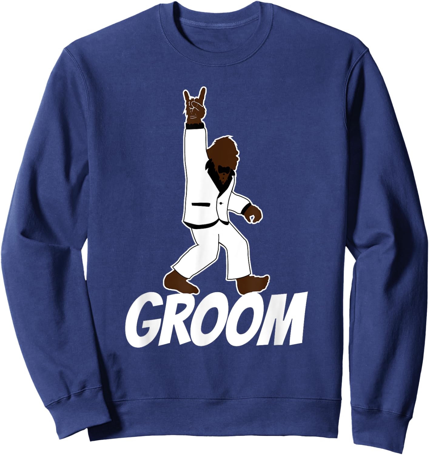 Bigfoot Rock and Roll Wedding Party Gift Groom Sweatshirt - Sweatshirt | Navy