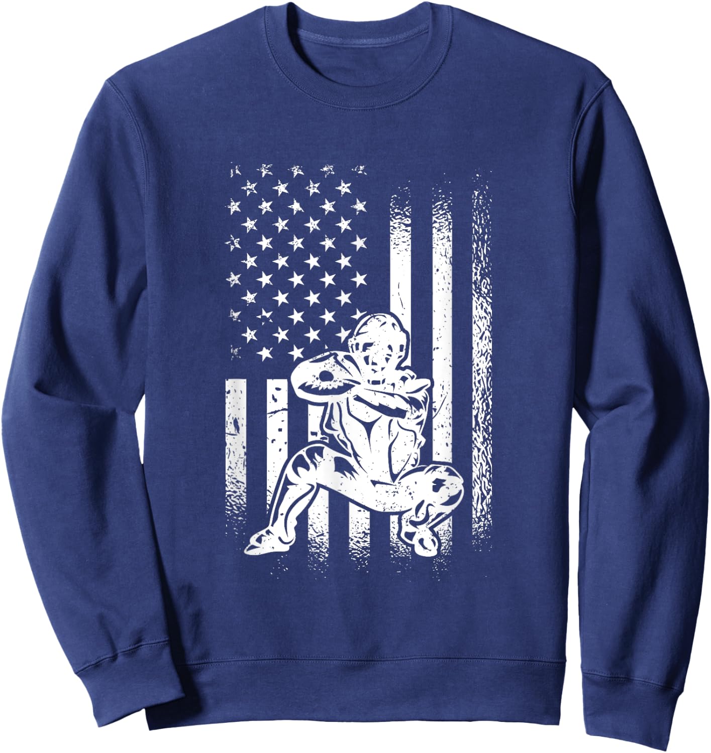 American Baseball Catcher, US Flag Catcher Sweatshirt - Sweatshirt | Navy