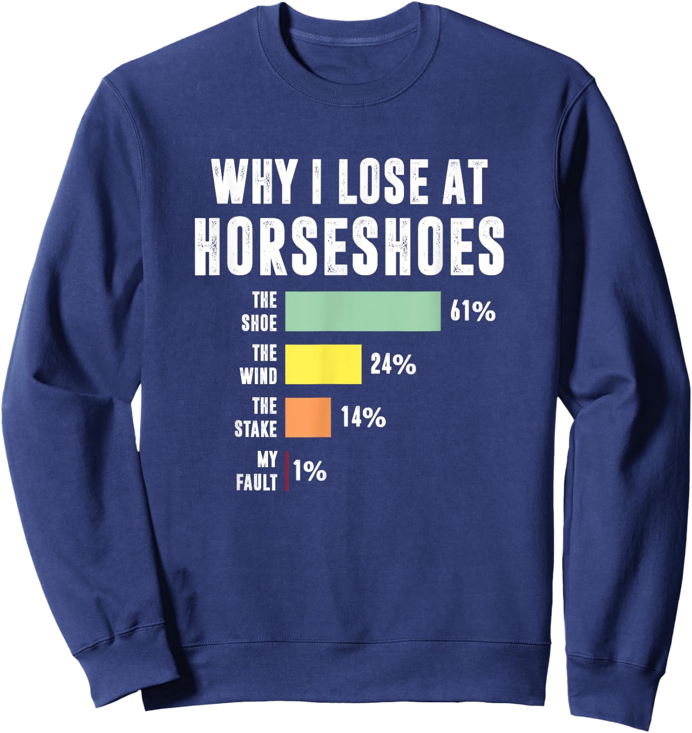 Why I Lose At Horseshoes, Funny Horseshoe Pitching Sweatshirt - Sweatshirt | Navy