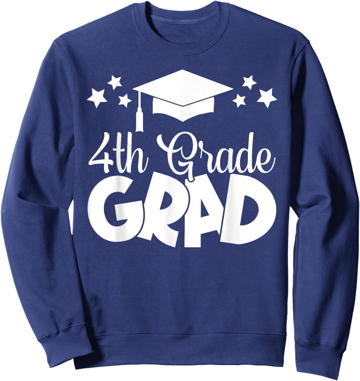 4th Grade Grad 2024 Gifts Boys Girls Graduation Cap, Gown Sweatshirt - Sweatshirt | Navy