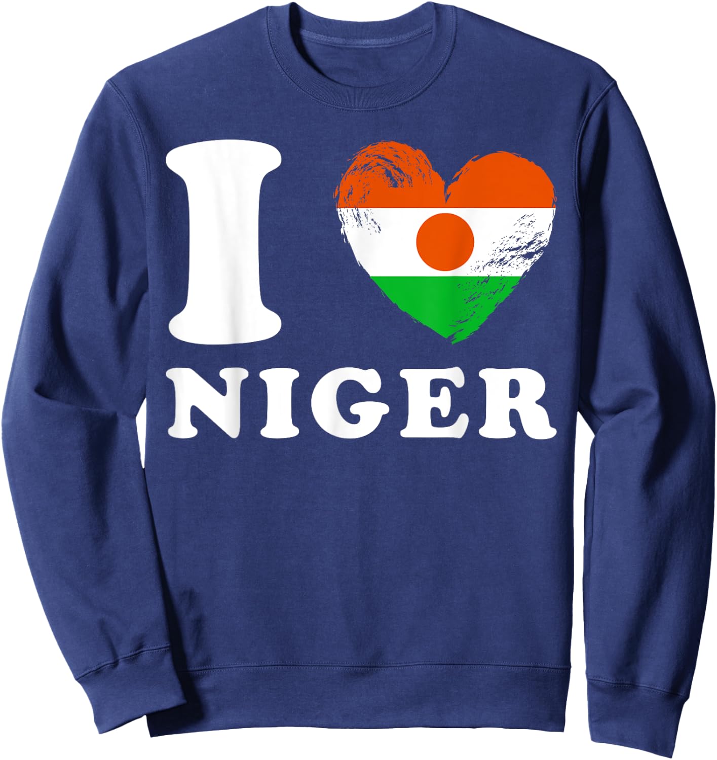 I Love Niger - Heart Flag Niger Sweatshirt - Sweatshirt | Navy