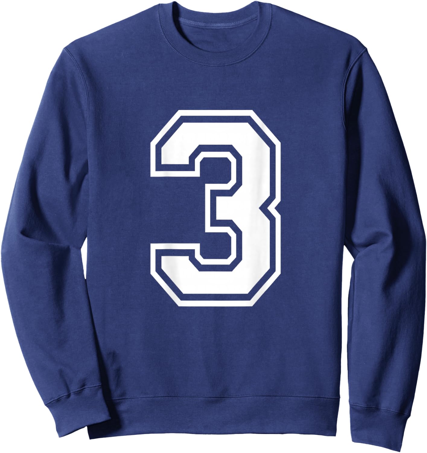 Number 3 Shirt Player Number on Back of Shirt Sweatshirt - Sweatshirt | Navy