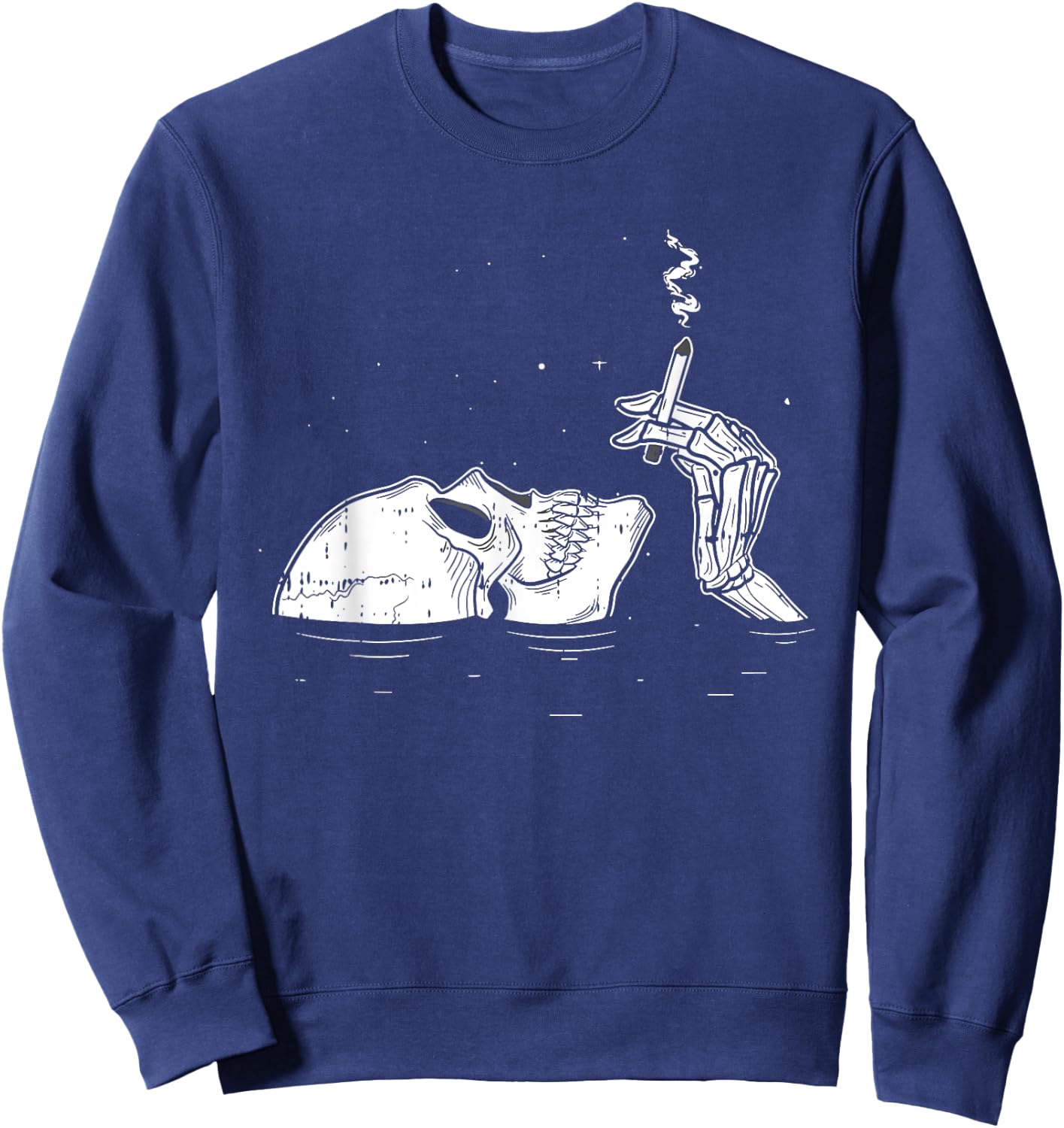 Skeleton Drowning Halloween Spooky Bones Skull Gothic Goth Sweatshirt - Sweatshirt | Navy