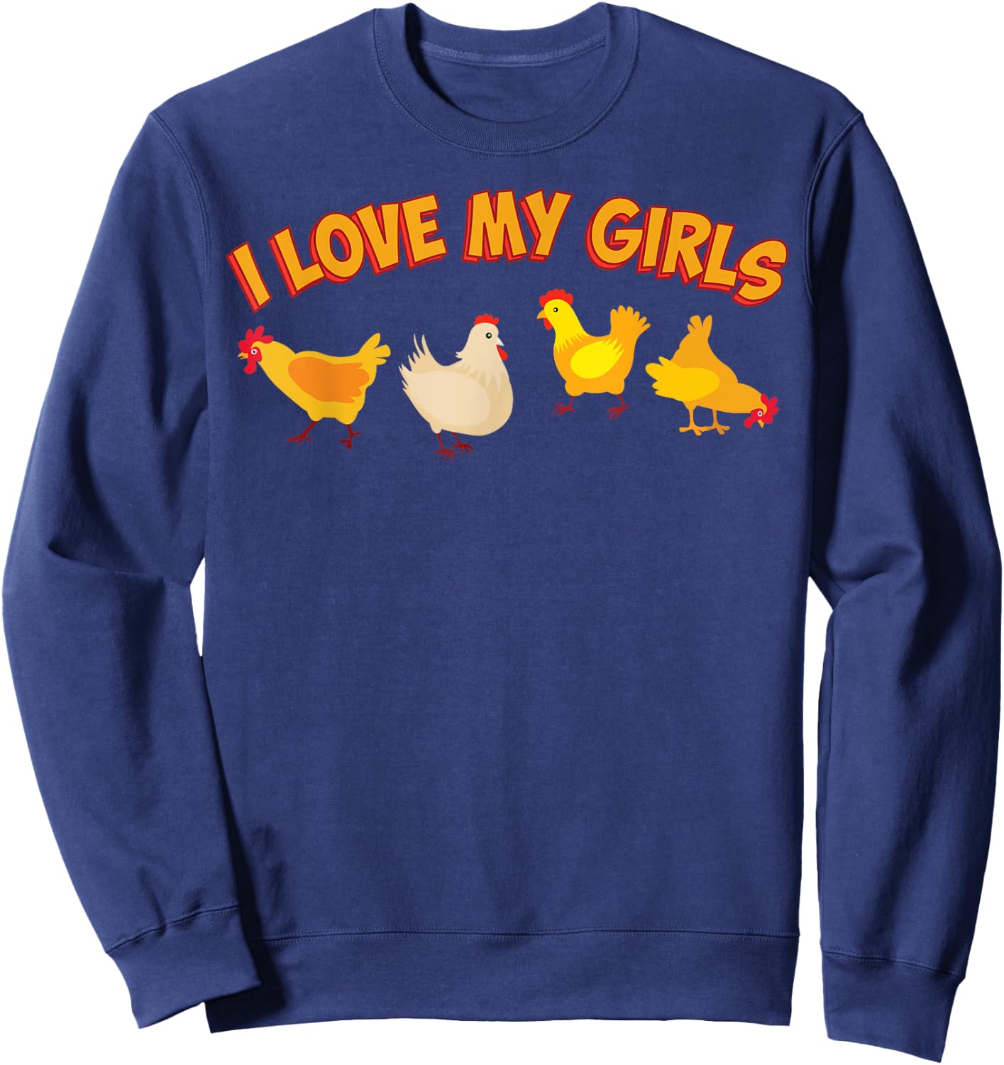 Funny Chicken Art Women Chick Farmer Chicken Lover Sweatshirt - Sweatshirt | Navy