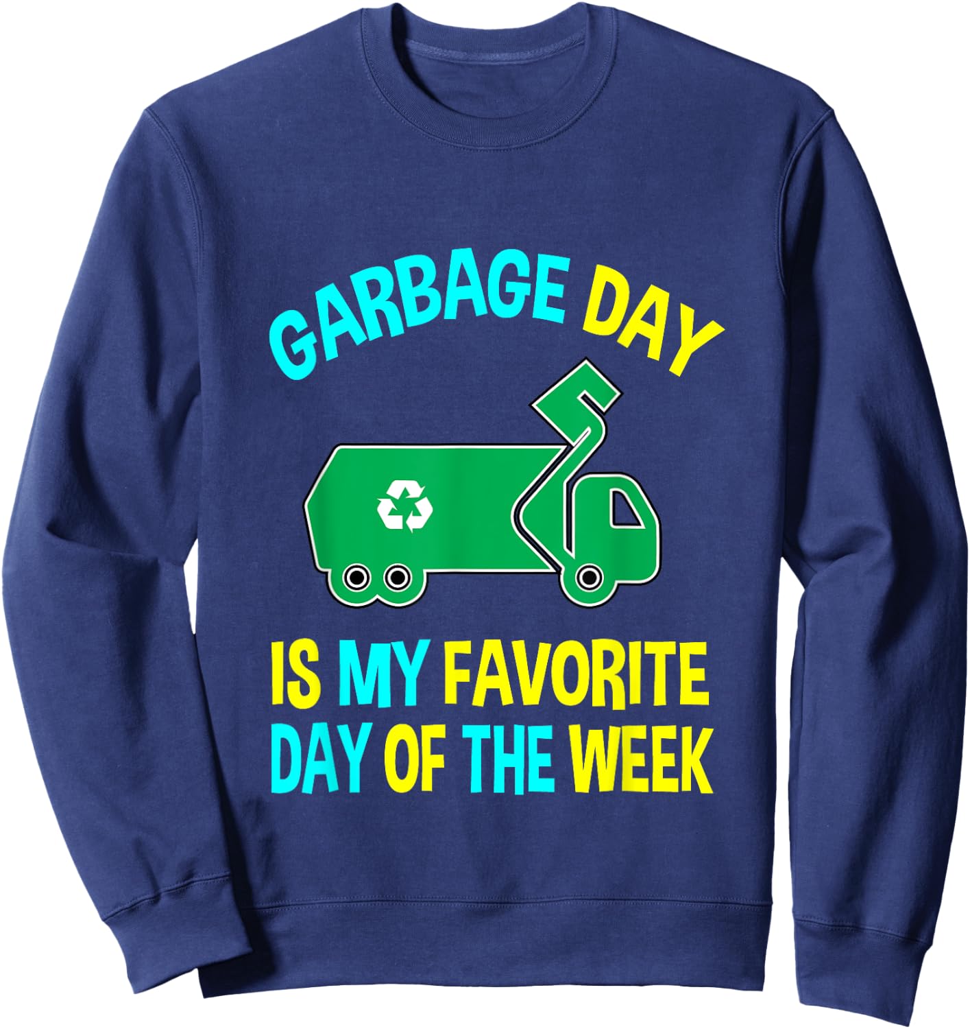 Garbage Uniform Trash Kids Garbage Man Costume Truck Sweatshirt - Sweatshirt | Navy