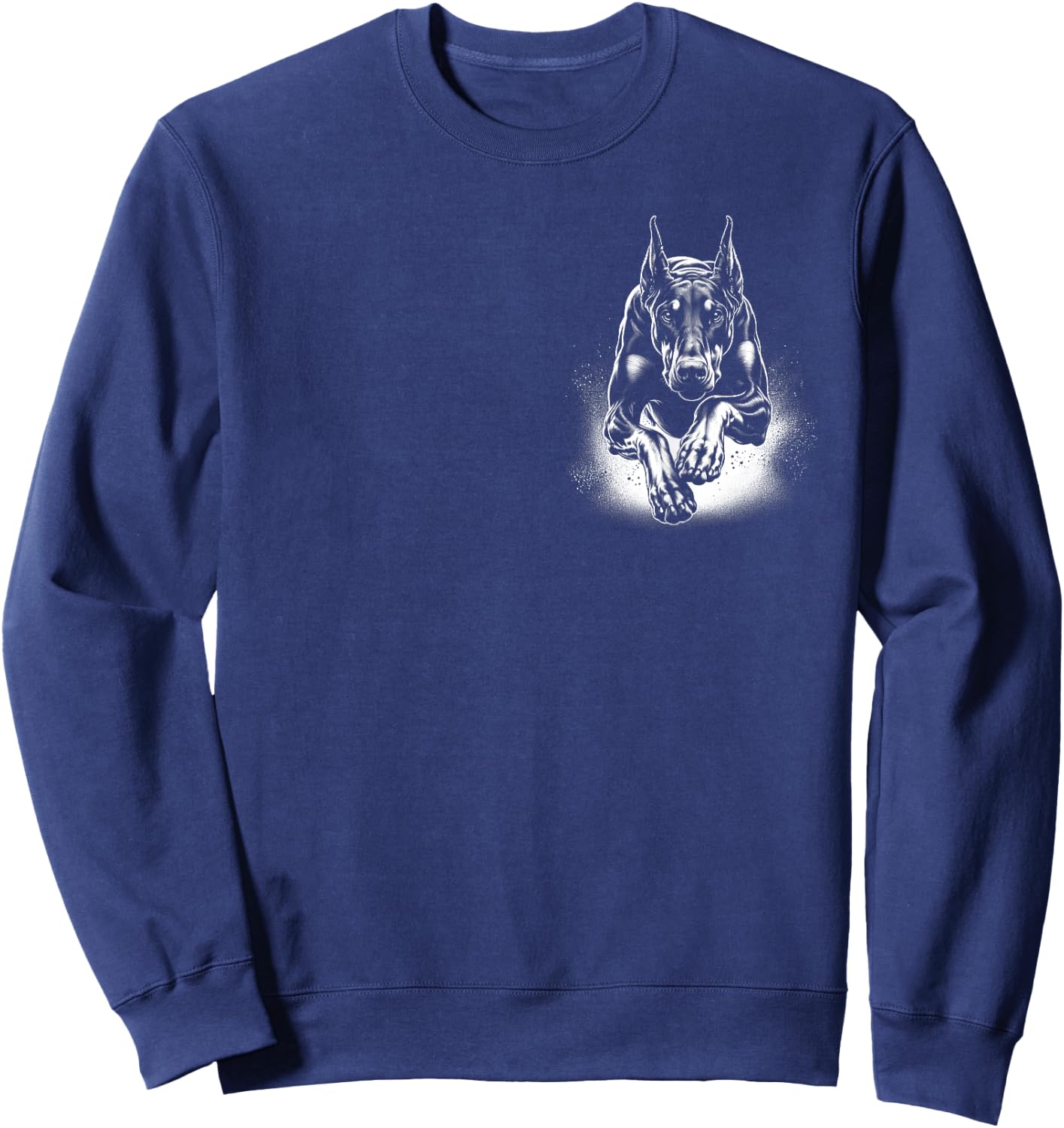 Cool Doberman Dog Jumping on Chest Sweatshirt - Sweatshirt | Navy